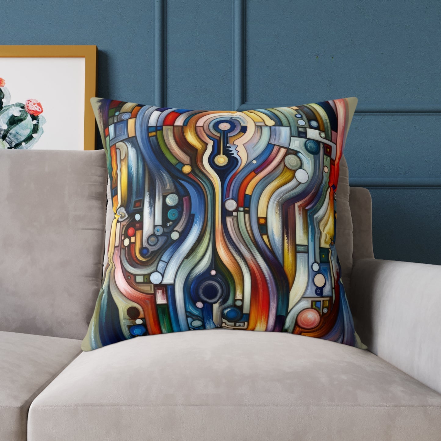 Embracing Faceted Unity Spun Polyester Pillow