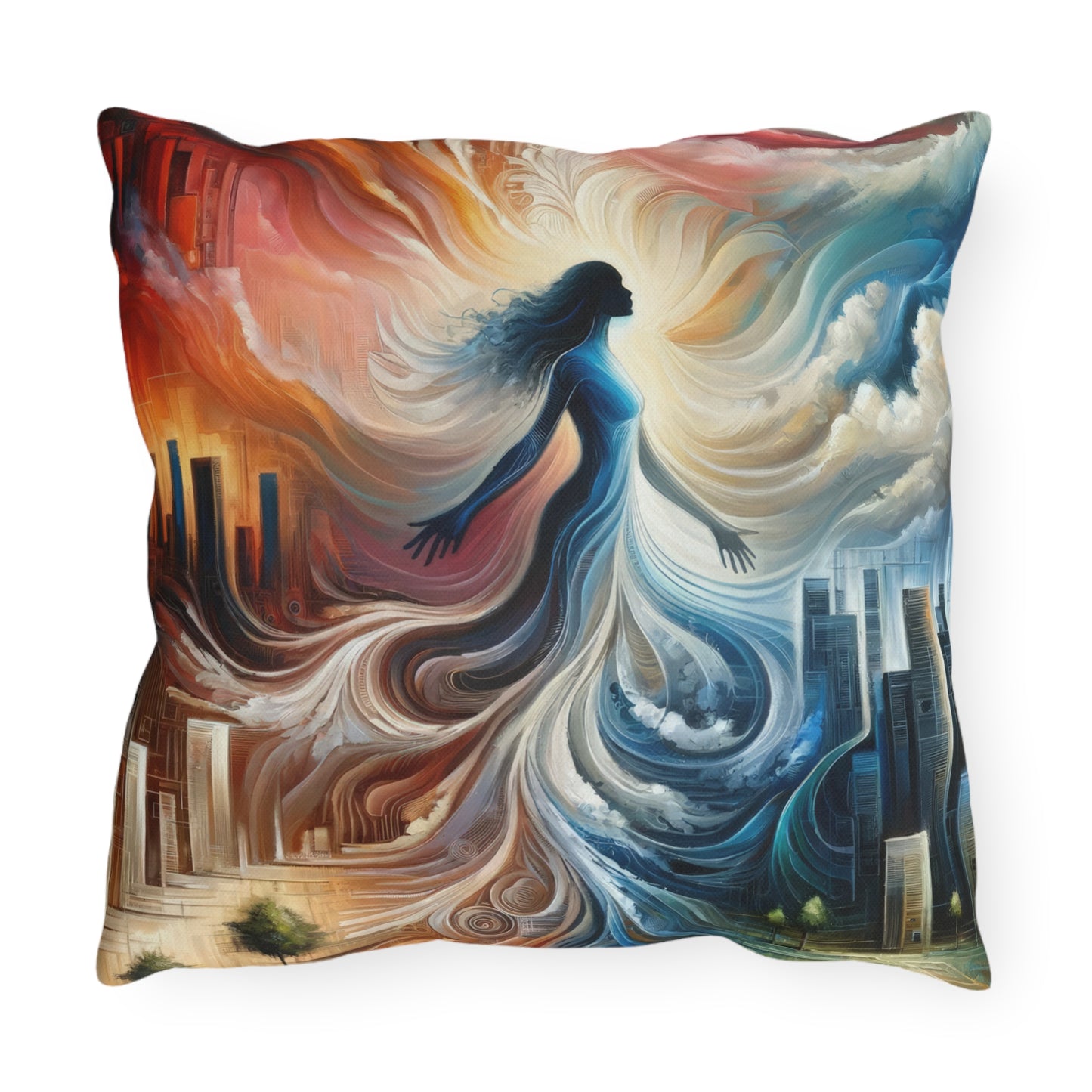 Transformative Tachism Emergence Outdoor Pillows