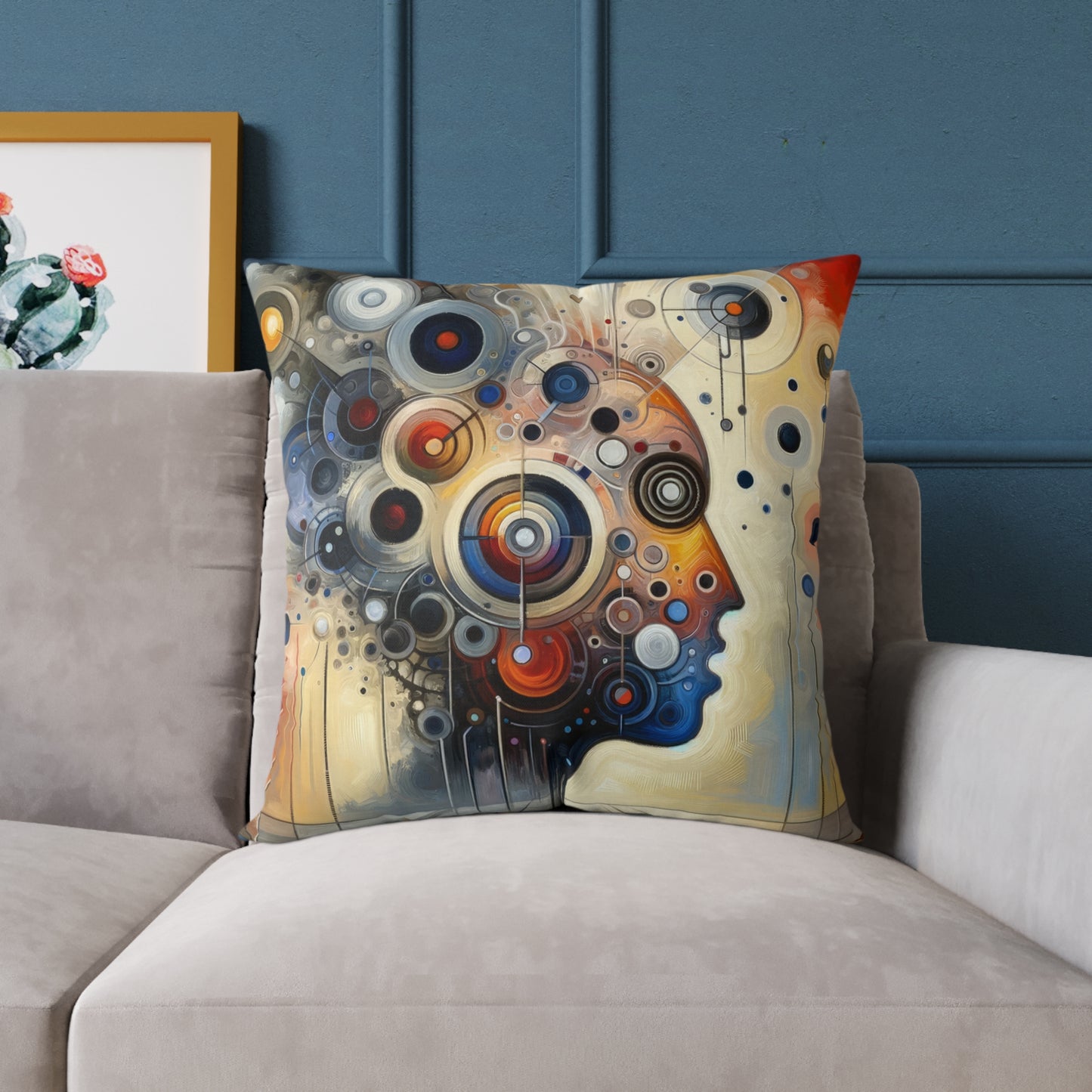 Mindful Tachism Engagement Spun Polyester Pillow