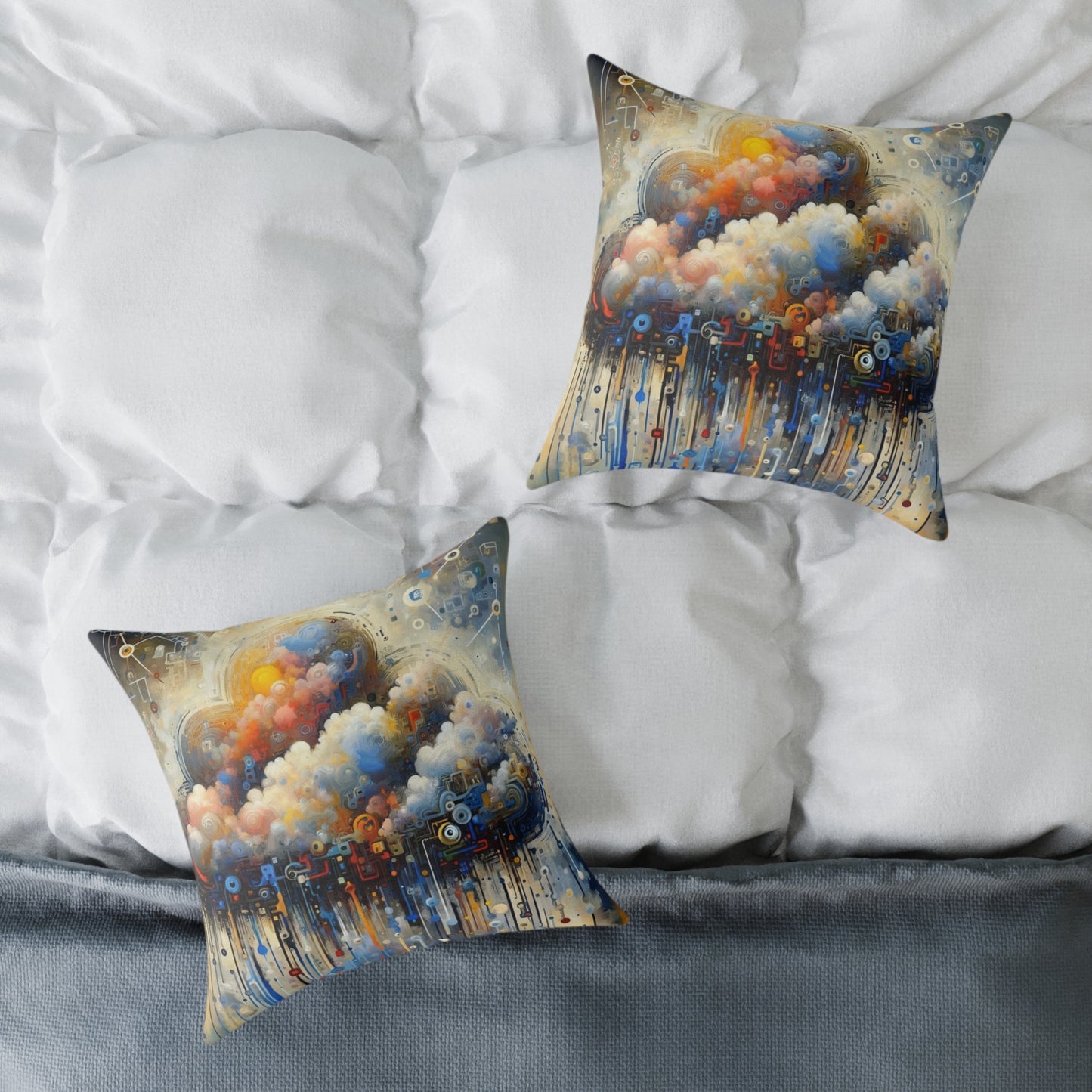 Cloud Community Crafting Spun Polyester Pillow