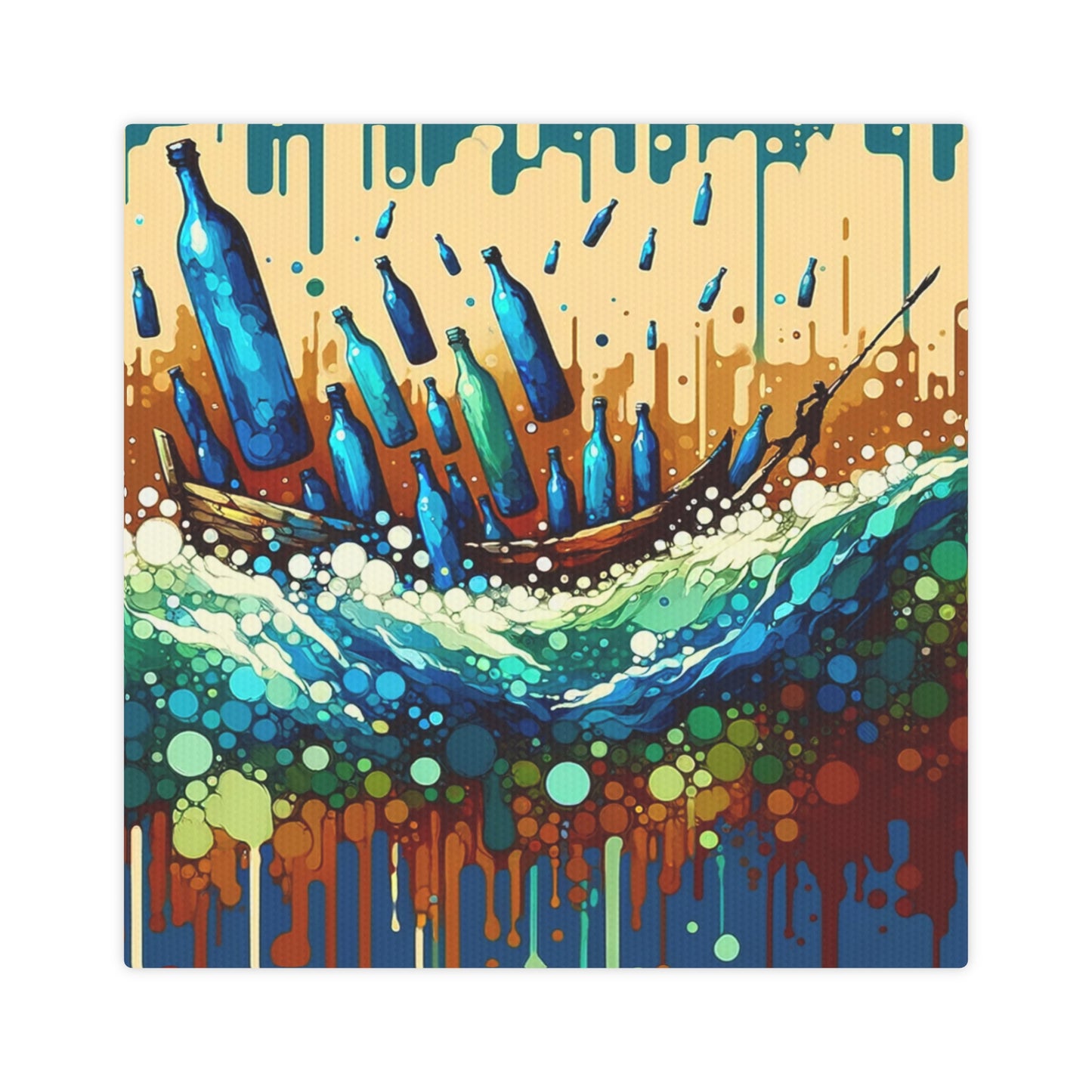Oceanic Bottle Rescue Canvas Photo Tile