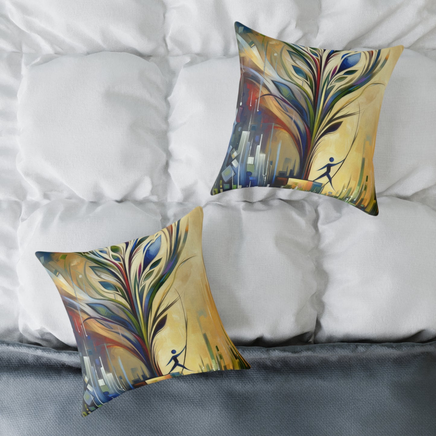 Pruning Distraction Tachism Spun Polyester Pillow