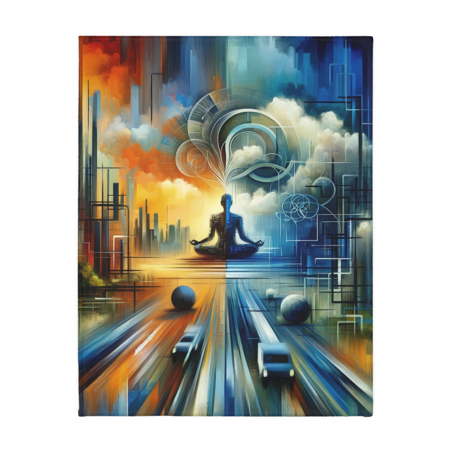 Digital Spiritual Journey Velveteen Microfiber Blanket (Two-sided print)