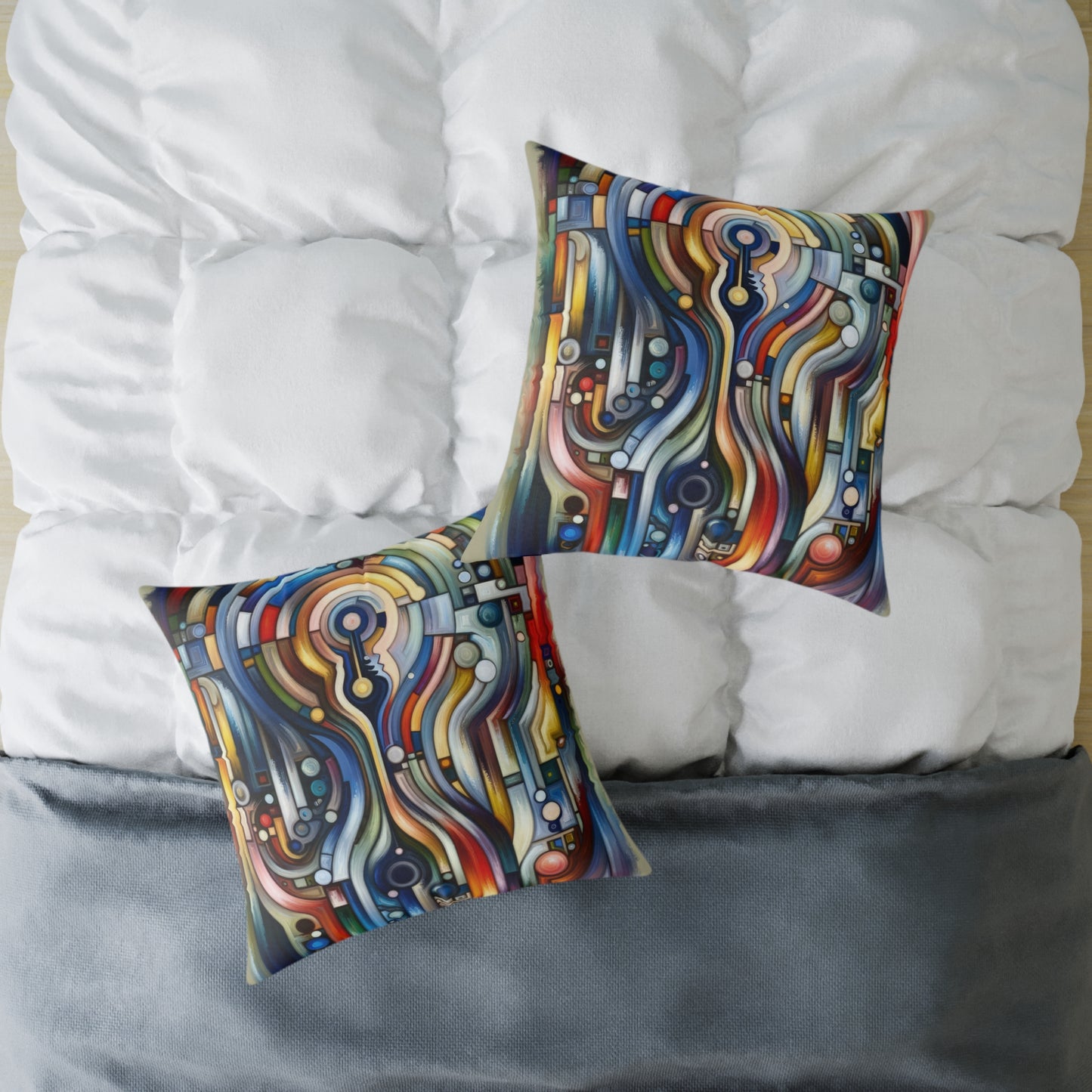Embracing Faceted Unity Spun Polyester Pillow