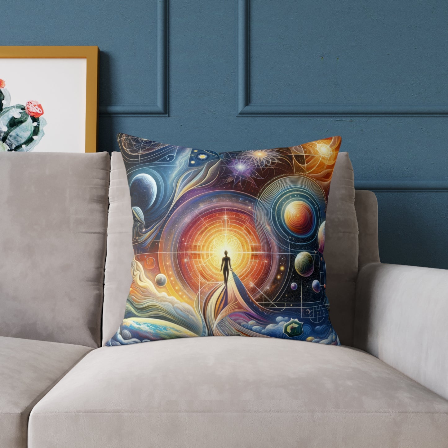 Unified Cosmic Alignment Spun Polyester Pillow