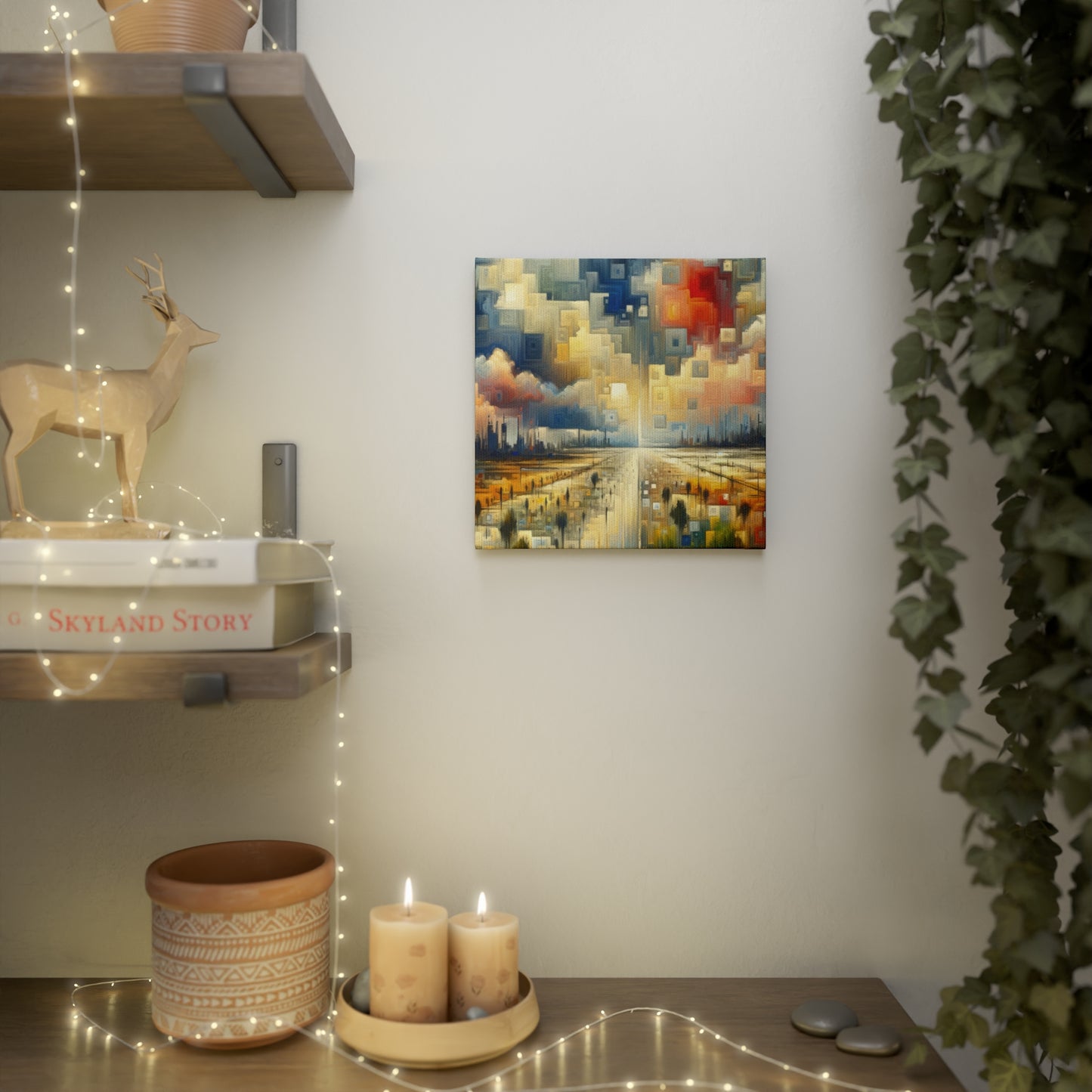 Earnest Gathering Rainwater Canvas Photo Tile