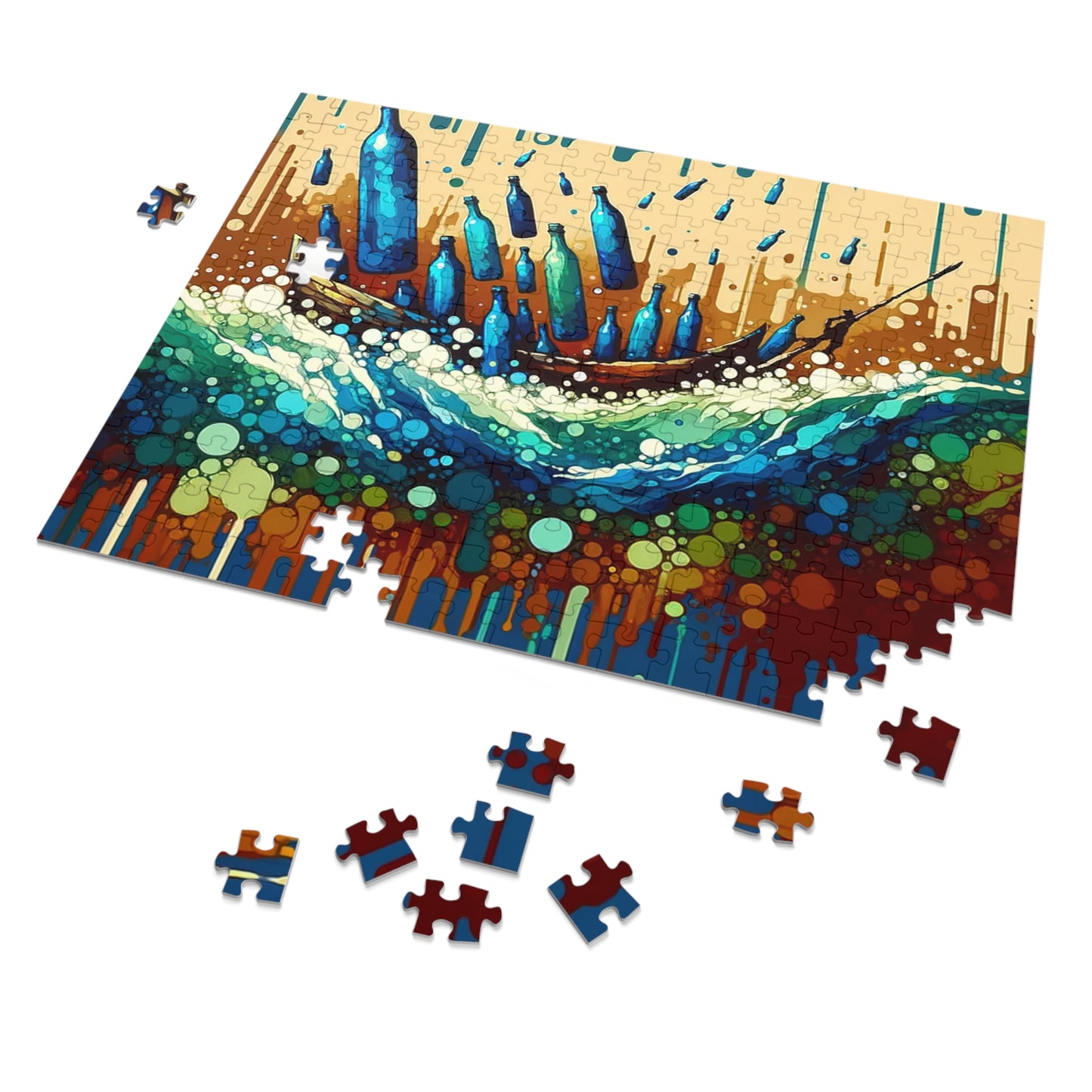 Oceanic Bottle Rescue Jigsaw Puzzle (30, 110, 252, 500,1000-Piece)