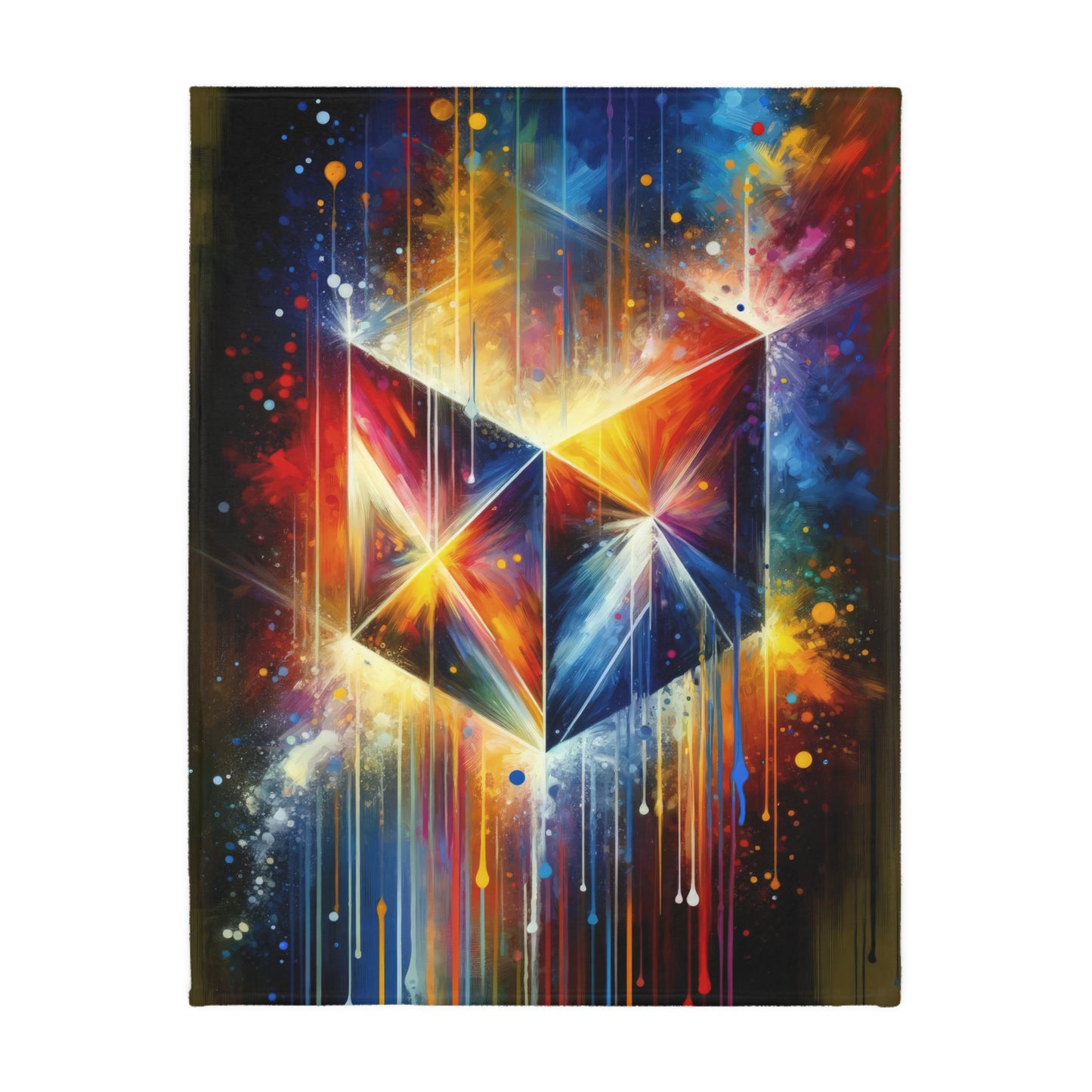 Prismatic Light Spectrum Velveteen Microfiber Blanket (Two-sided print)