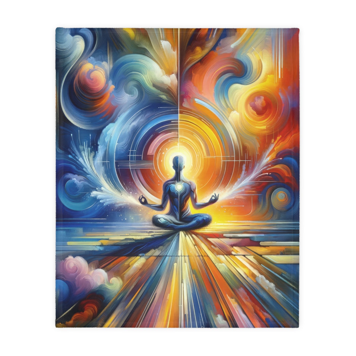 Techno Spiritual Synthesis Velveteen Microfiber Blanket (Two-sided print)