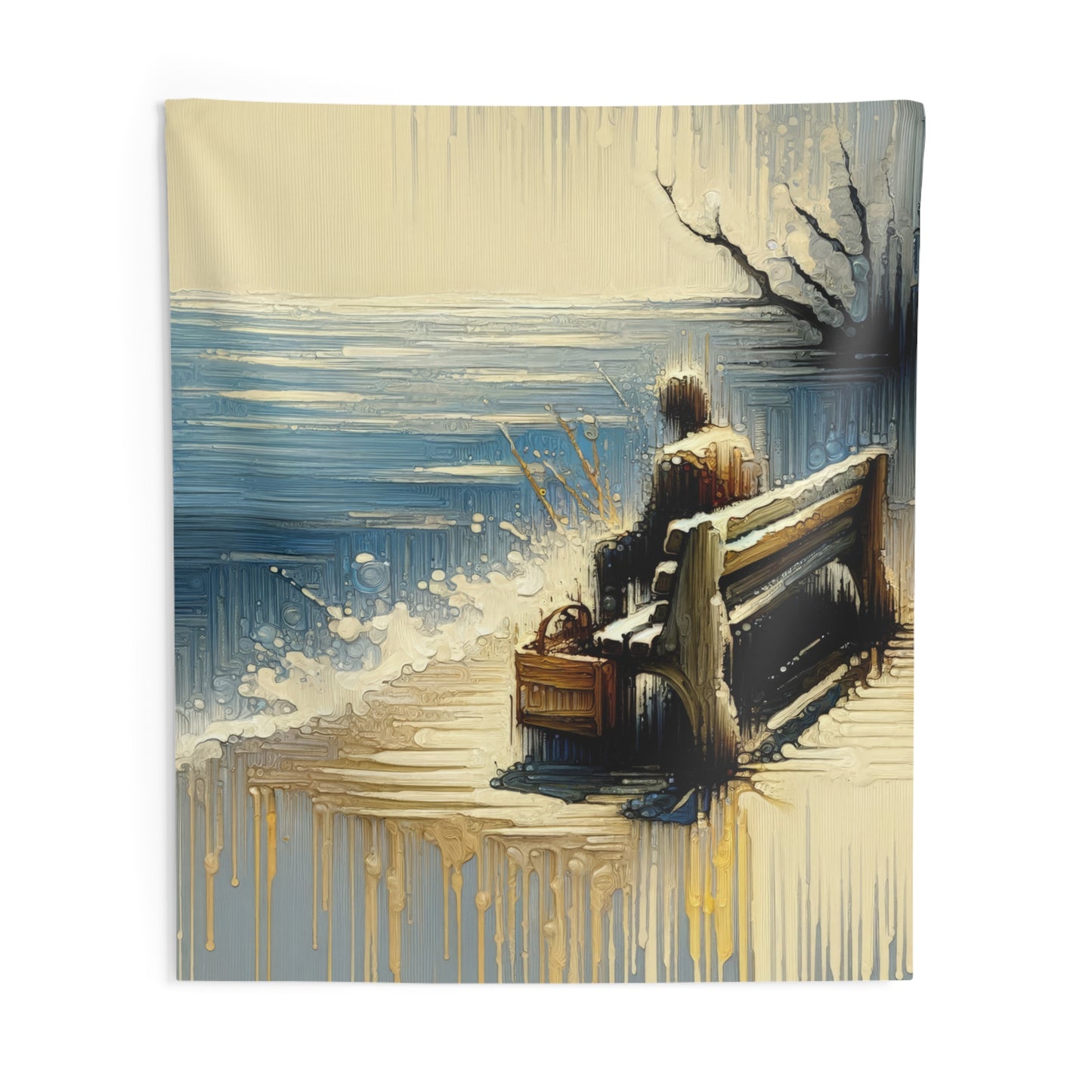 Seaside Solitude Tachism Indoor Wall Tapestries