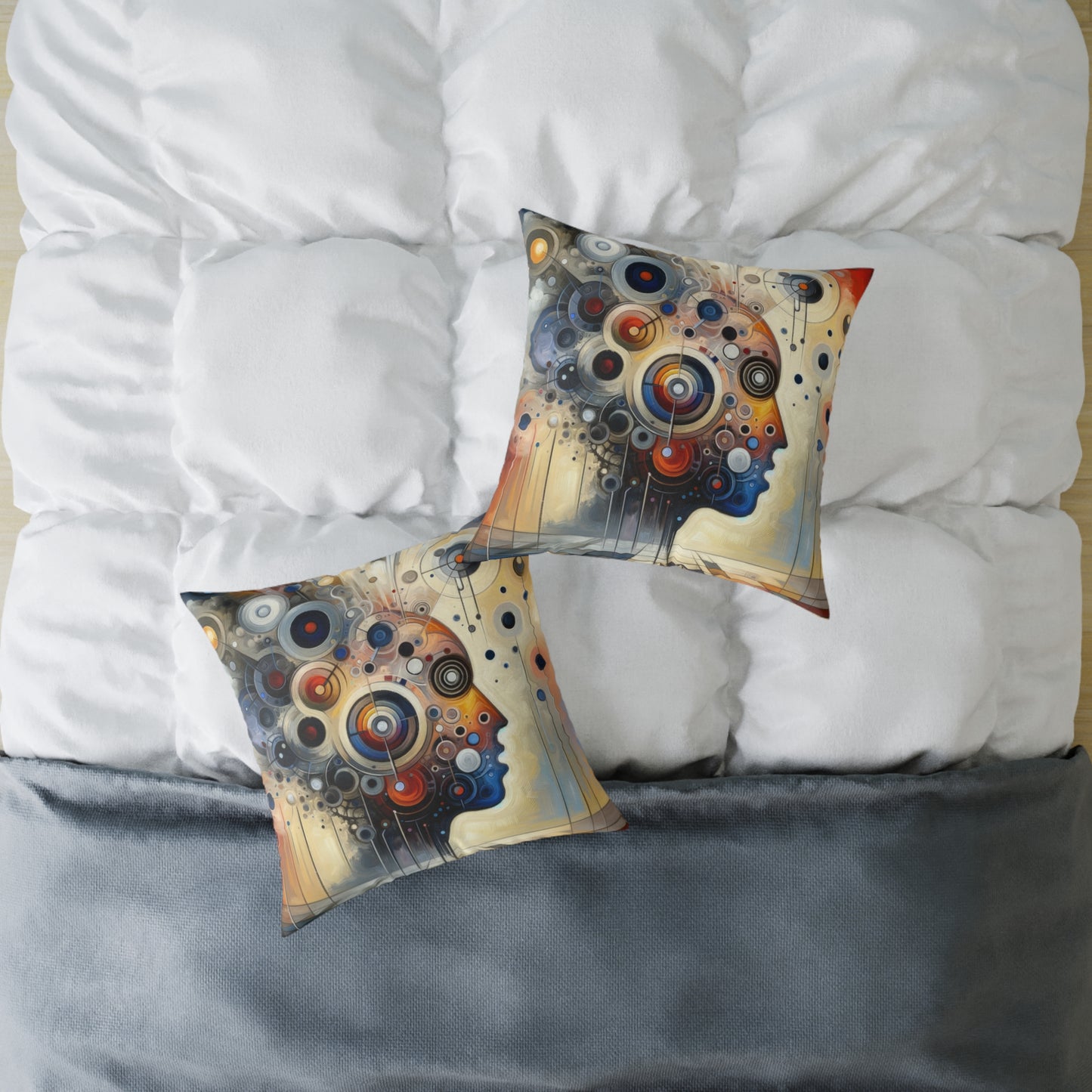 Mindful Tachism Engagement Spun Polyester Pillow