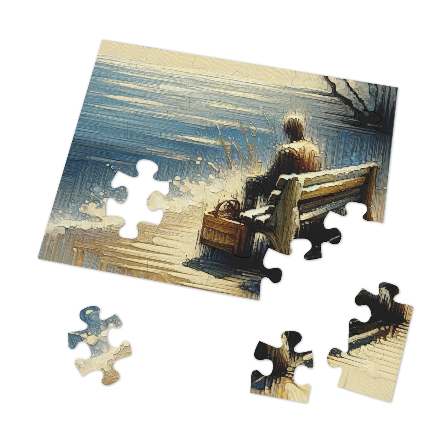 Seaside Solitude Tachism Jigsaw Puzzle (30, 110, 252, 500,1000-Piece)
