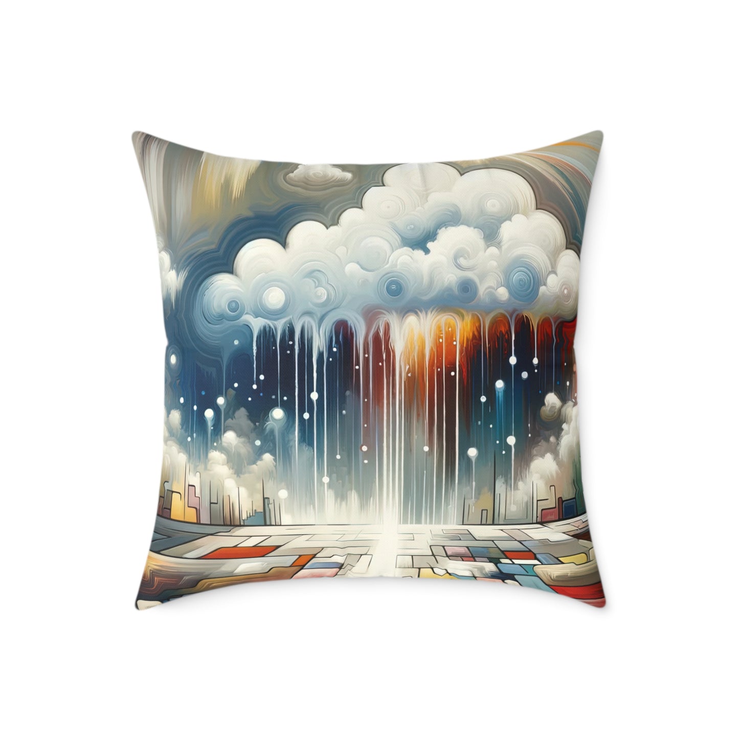 Grounding Silver Clouds Spun Polyester Pillow