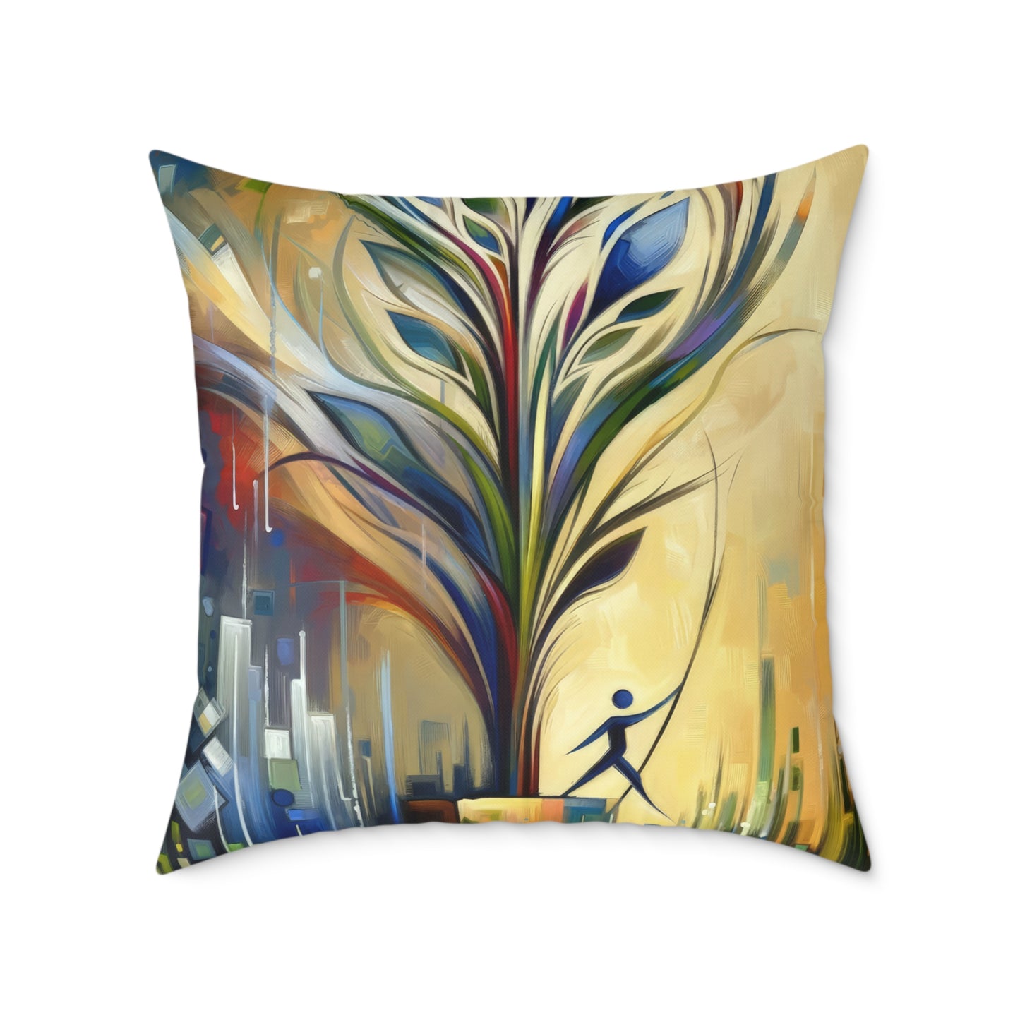 Pruning Distraction Tachism Spun Polyester Pillow