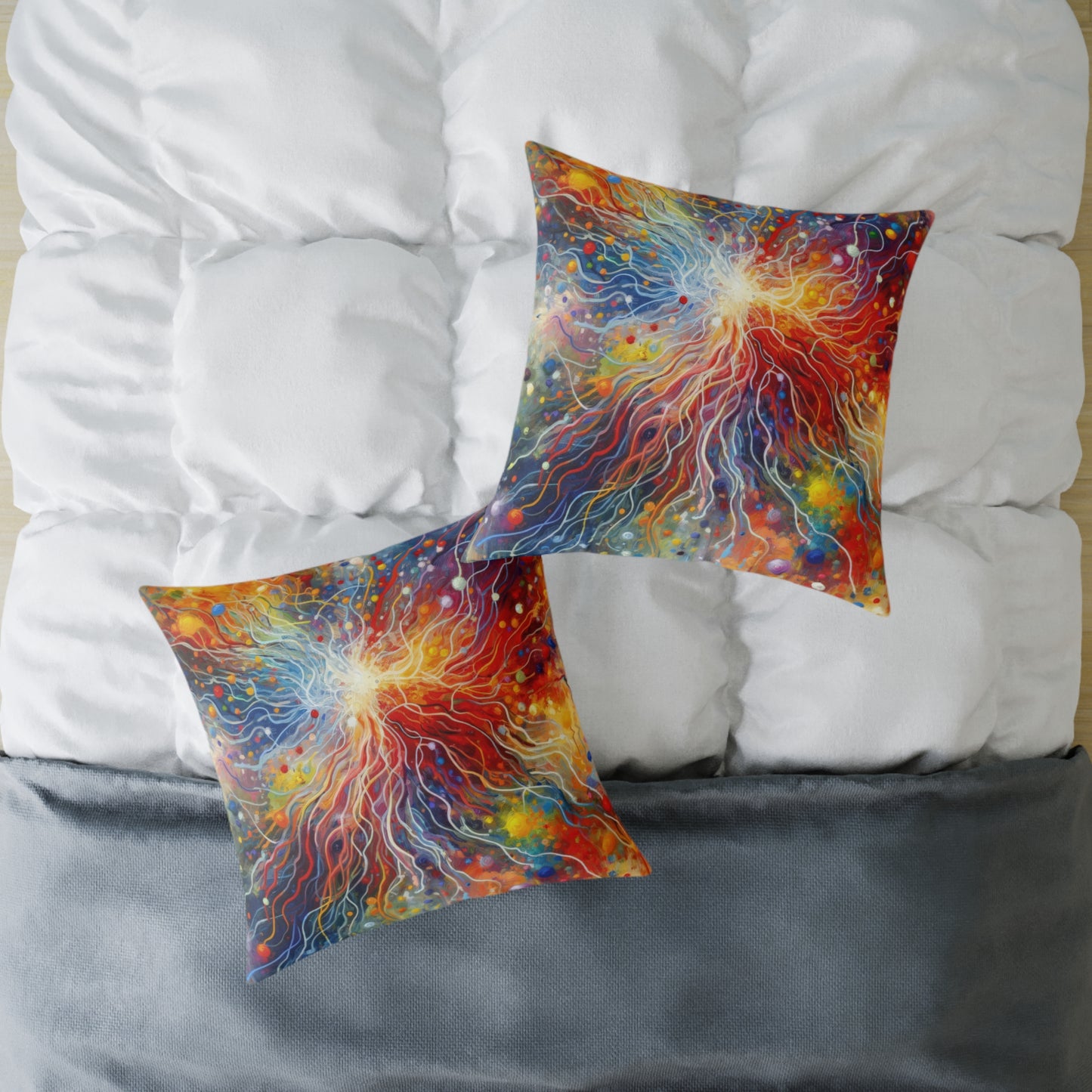 Emotive Yarn Explosion Spun Polyester Pillow