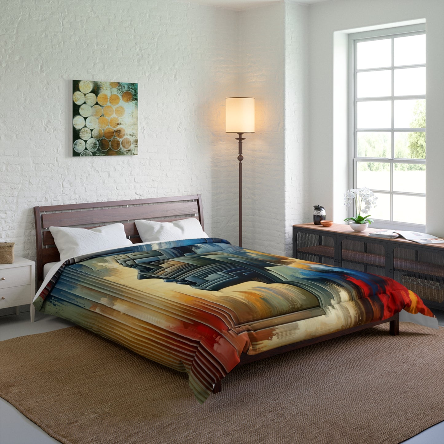 Abstract Geometric Boundaries Comforter