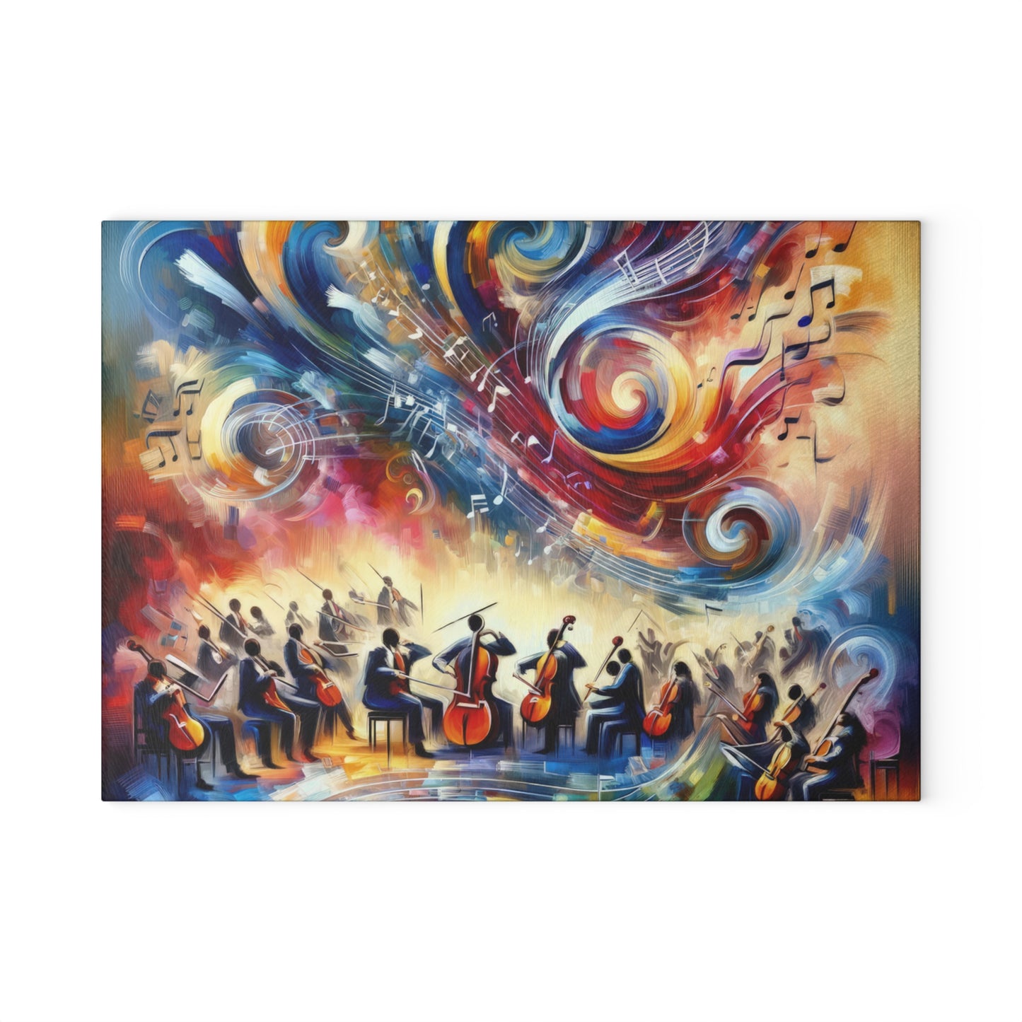 Vibrant Maestro Symphony Glass Cutting Board