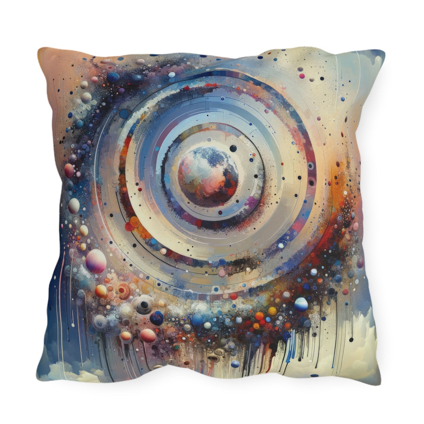 Conscious Rings Tachism Outdoor Pillows