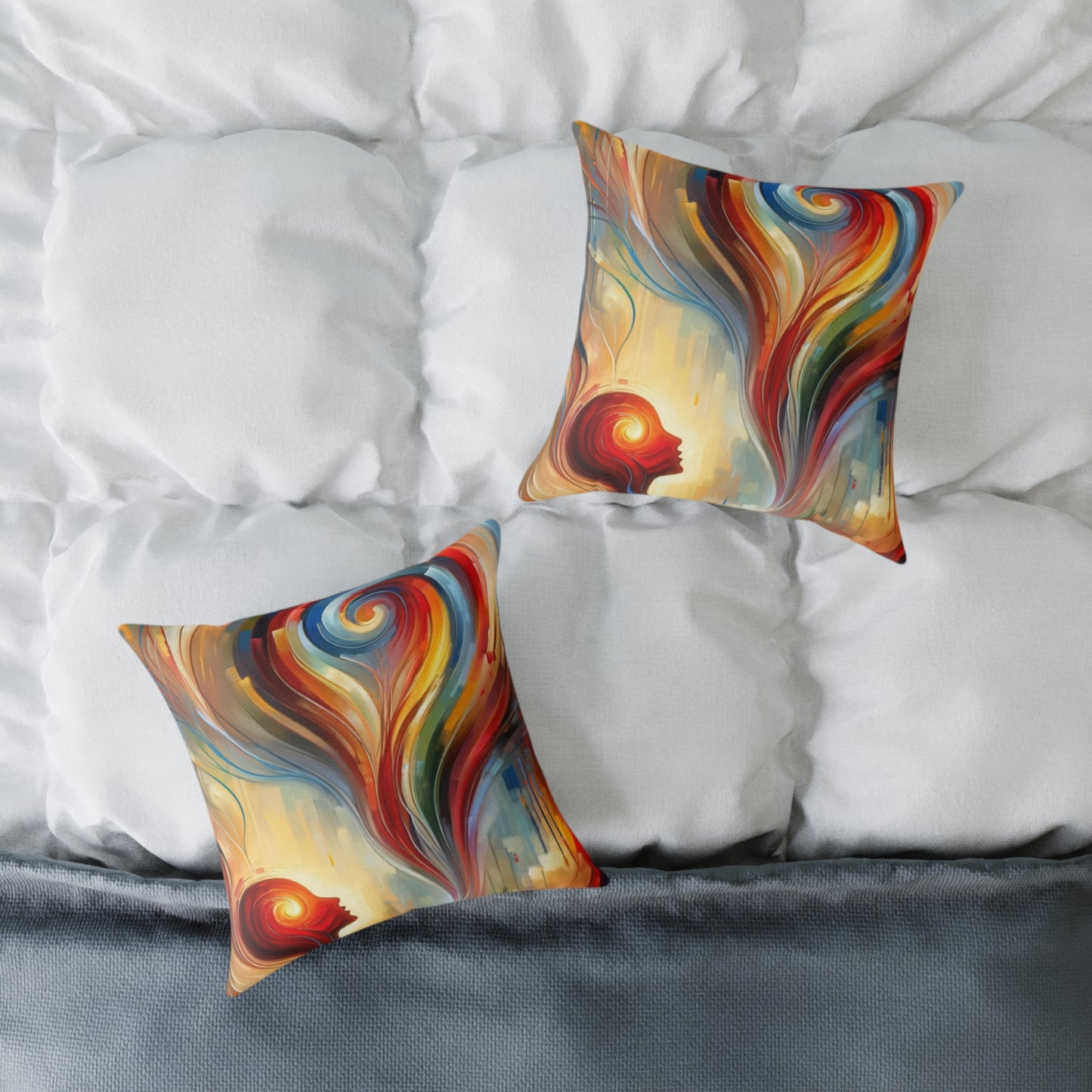 Empathetic Spiral Dialogue Spun Polyester Pillow