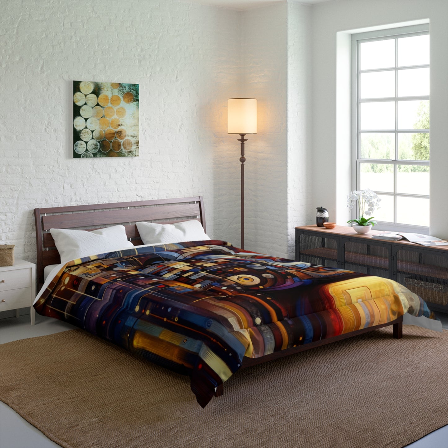 Reflective Tachism Shield Comforter