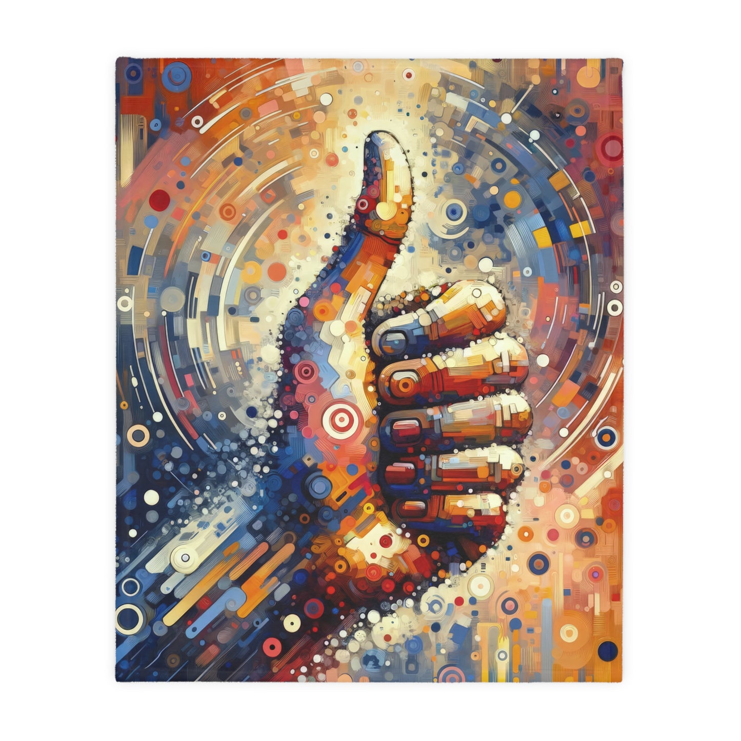 Digital Gratitude Nod Velveteen Microfiber Blanket (Two-sided print)