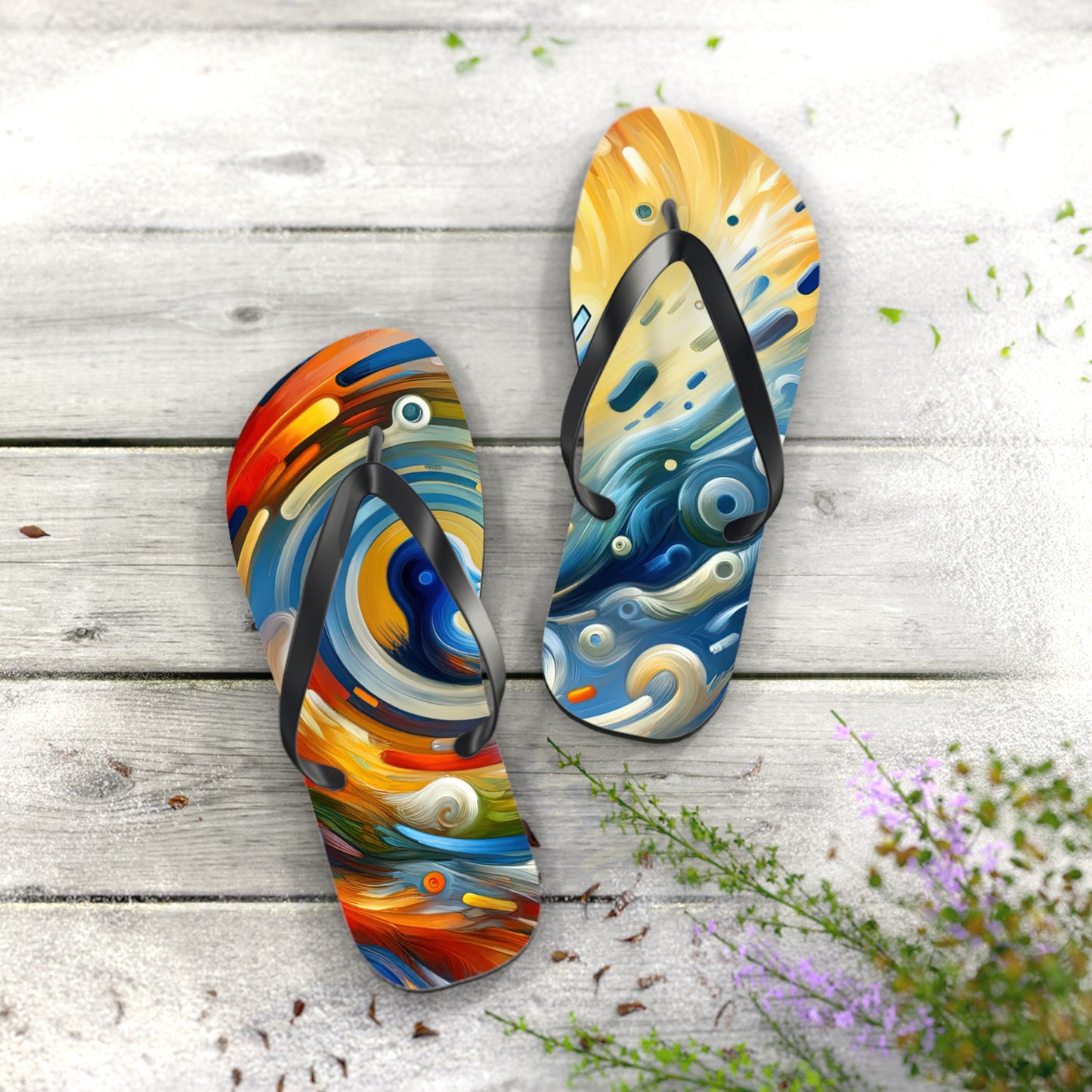 Swipe Connection Tachism Flip Flops