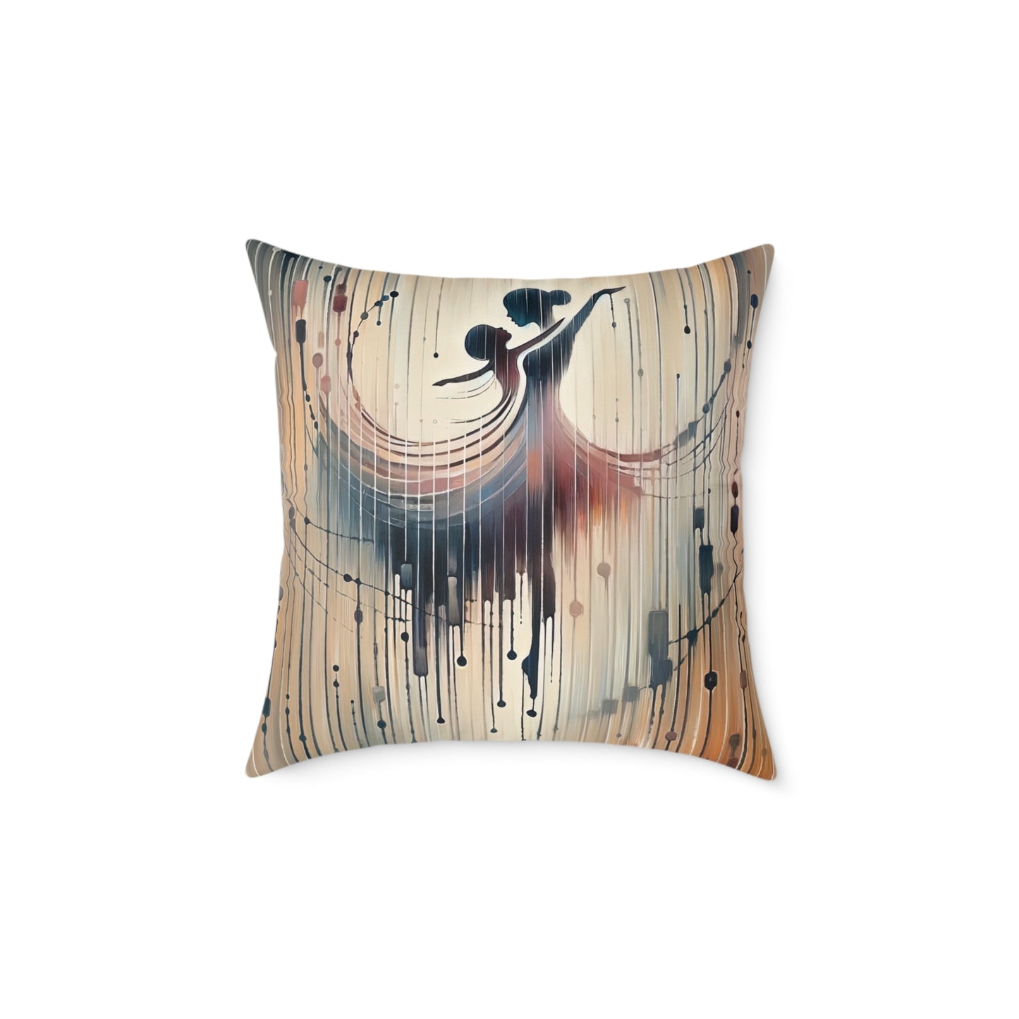 Rhythmic Heart Dance Spun Polyester Pillow