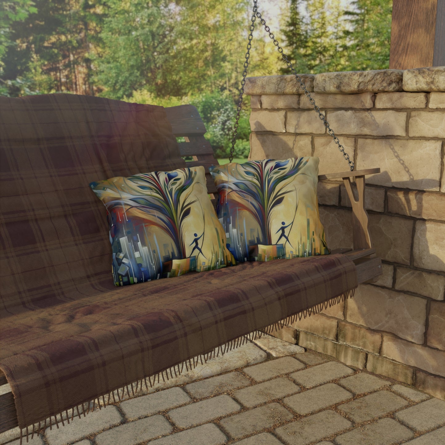 Pruning Distraction Tachism Outdoor Pillows