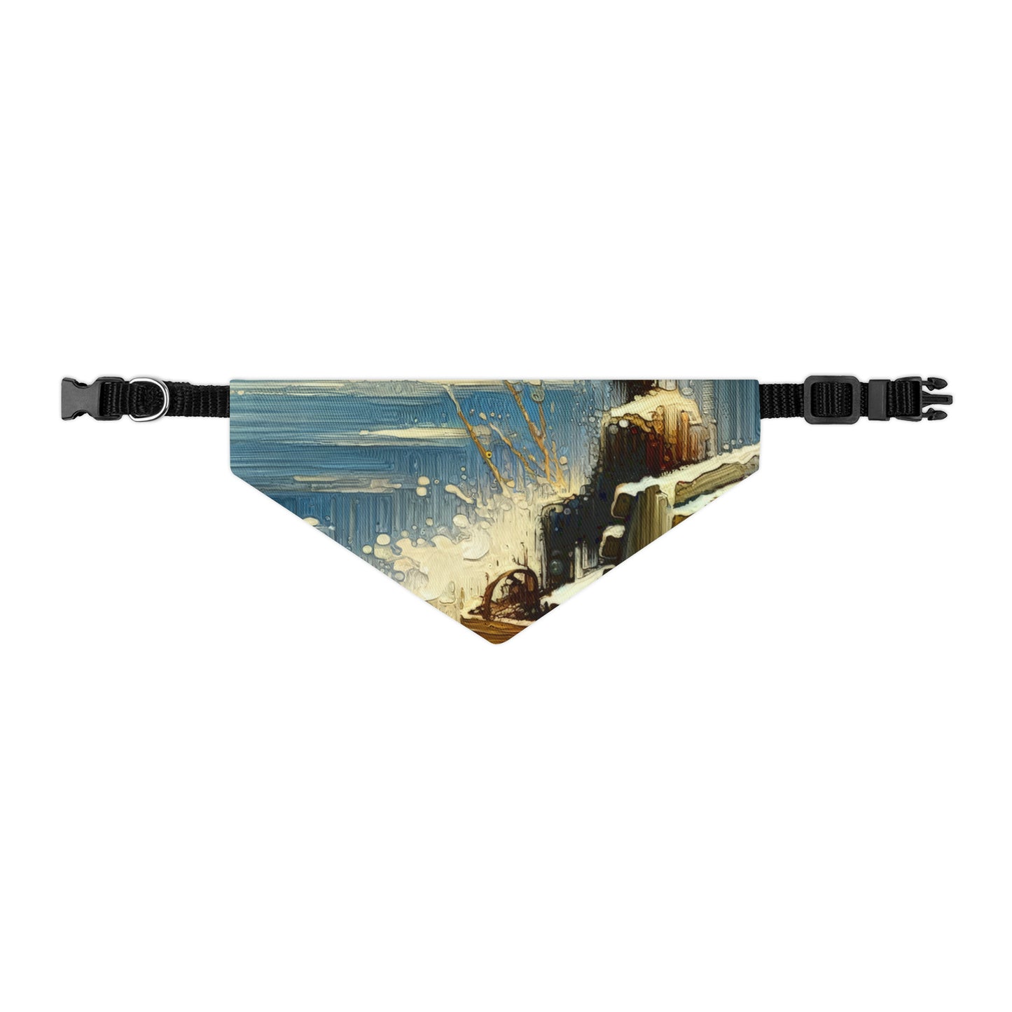 Seaside Solitude Tachism Pet Bandana Collar