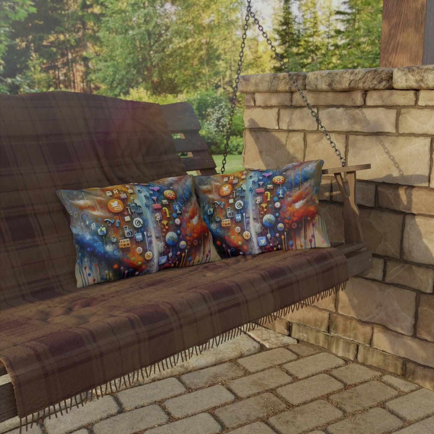 Digital Essence Revelation Outdoor Pillows
