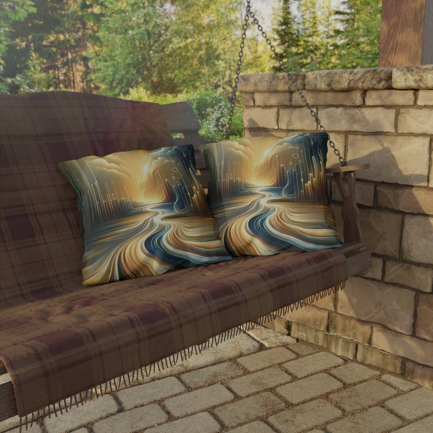 Frequency Shift Evocative Outdoor Pillows