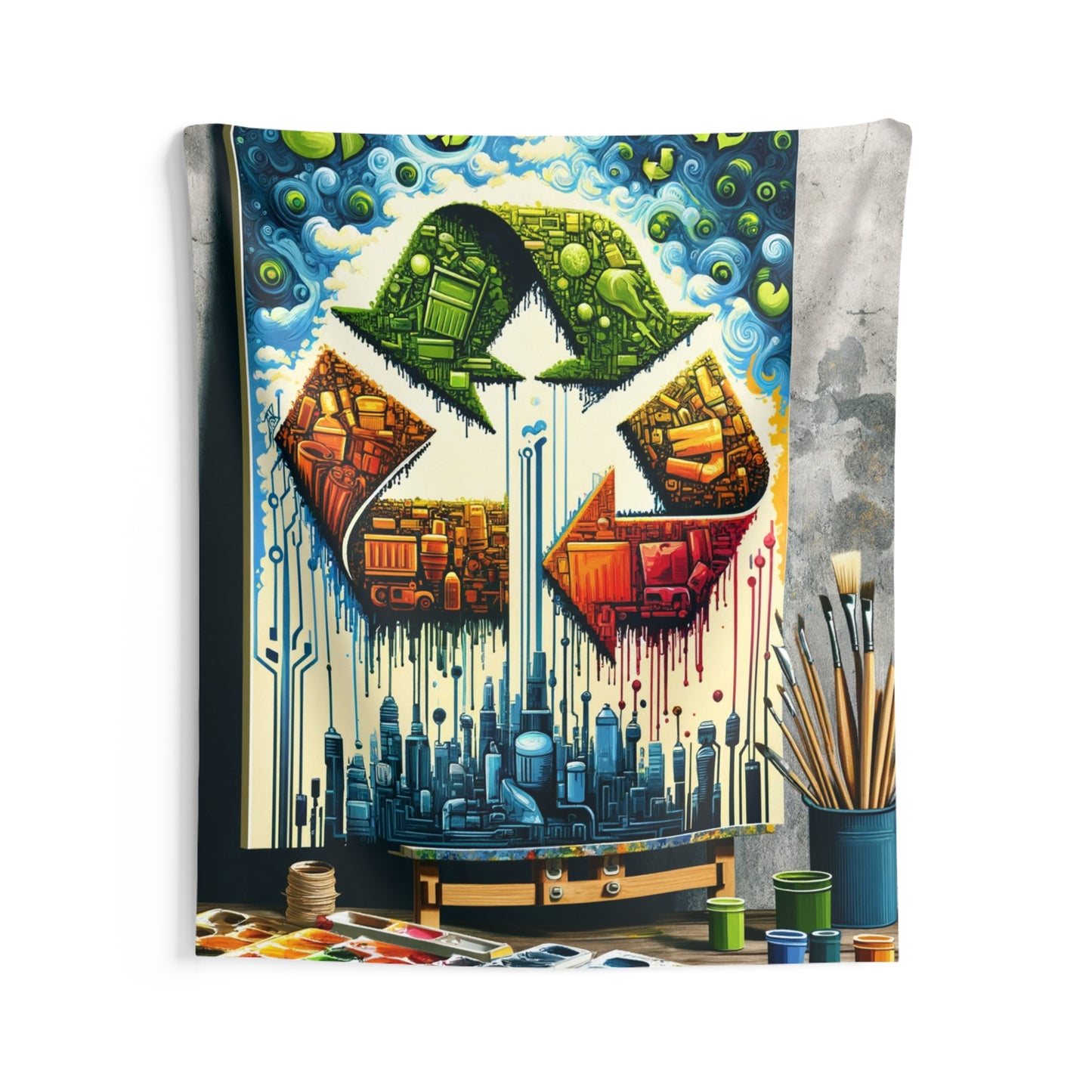 Upcycling Lifecycle Artistry Indoor Wall Tapestries