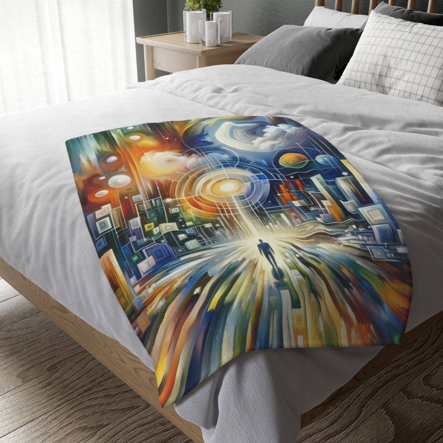 Mindful Megabyte Convergence Velveteen Microfiber Blanket (Two-sided print)