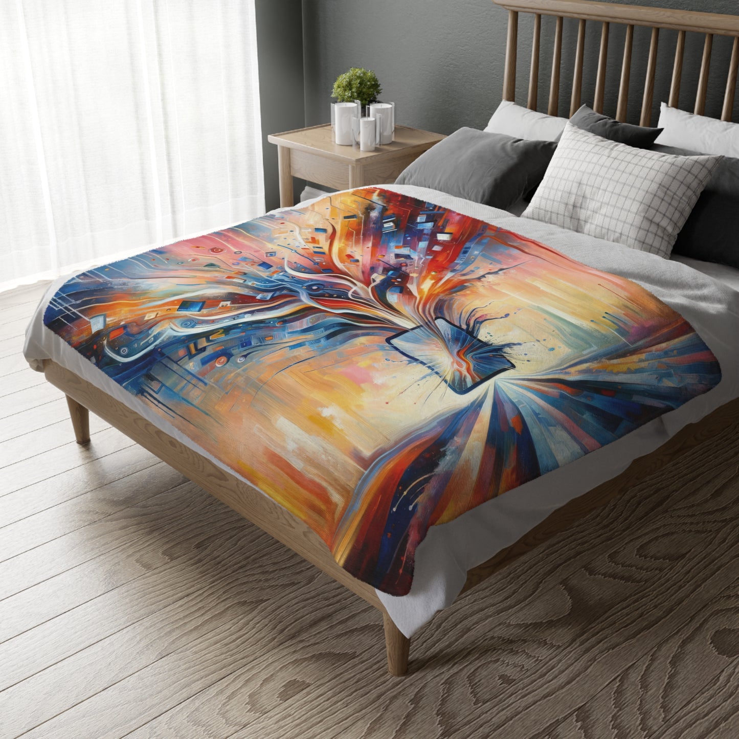 Empowerment Through Technology Velveteen Microfiber Blanket (Two-sided print)