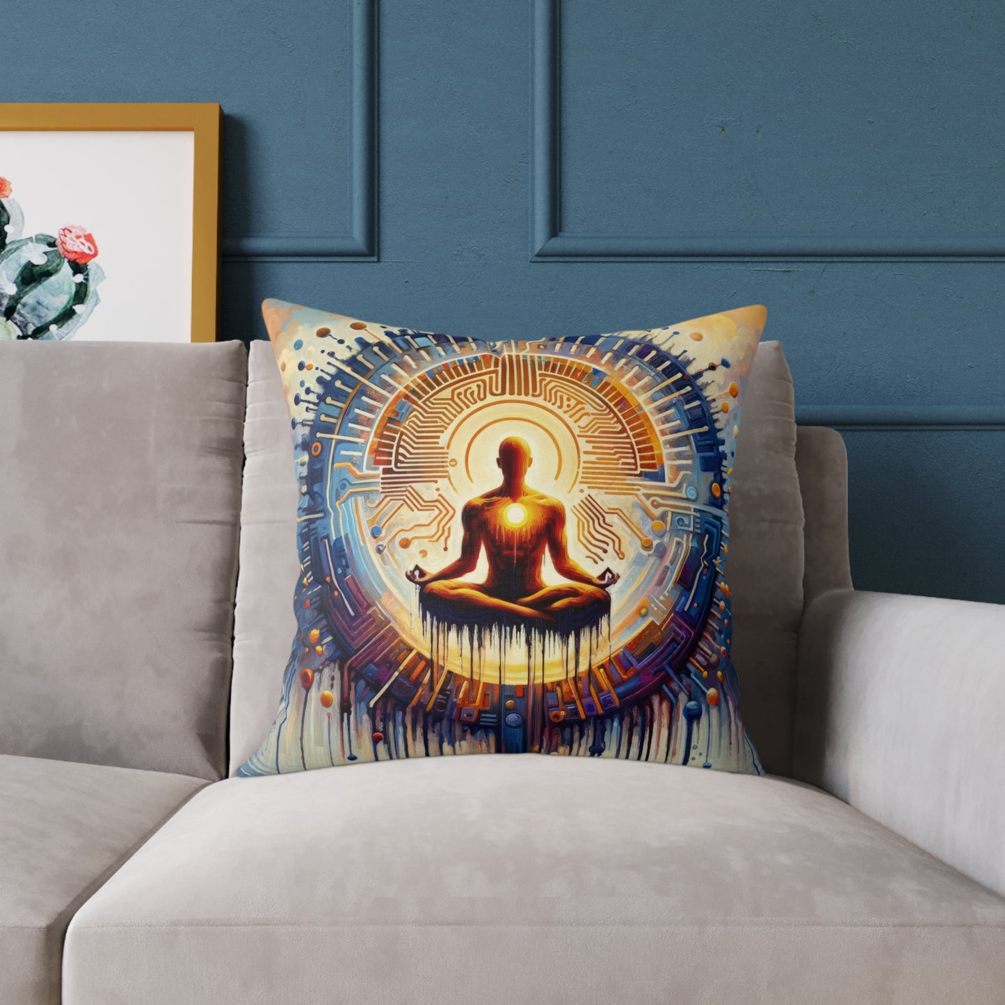 Meditative Technological Fusion Spun Polyester Pillow