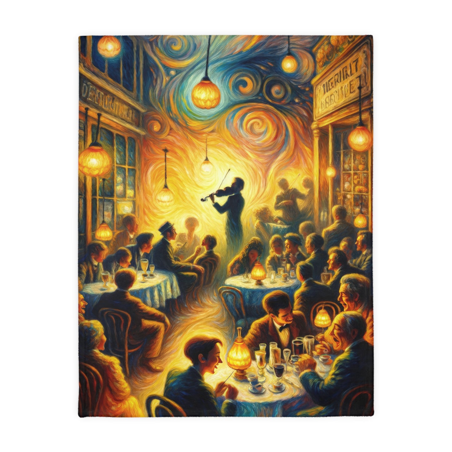Bistro Emotive Entry Velveteen Microfiber Blanket (Two-sided print)