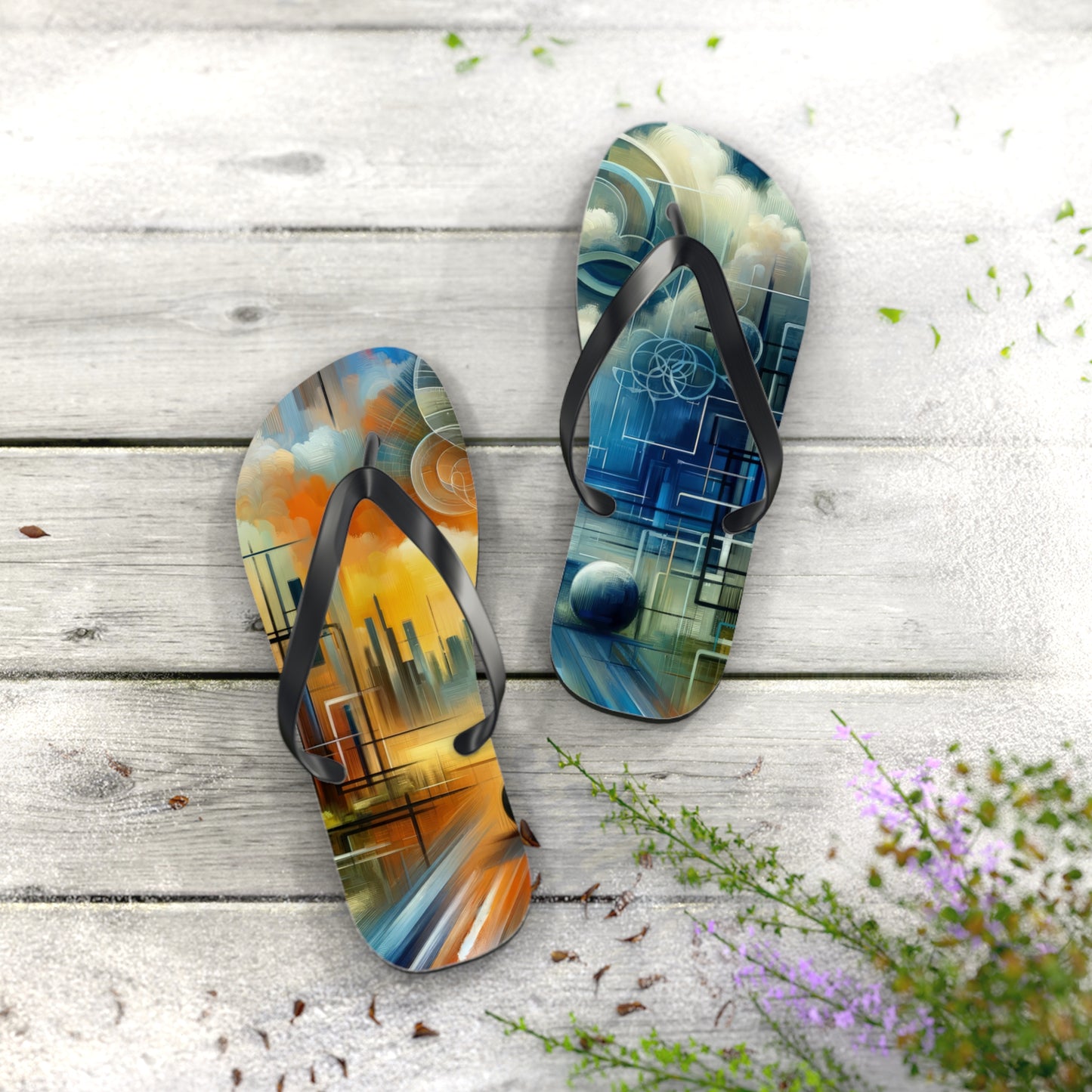 Digital Spiritual Journey Flip Flops