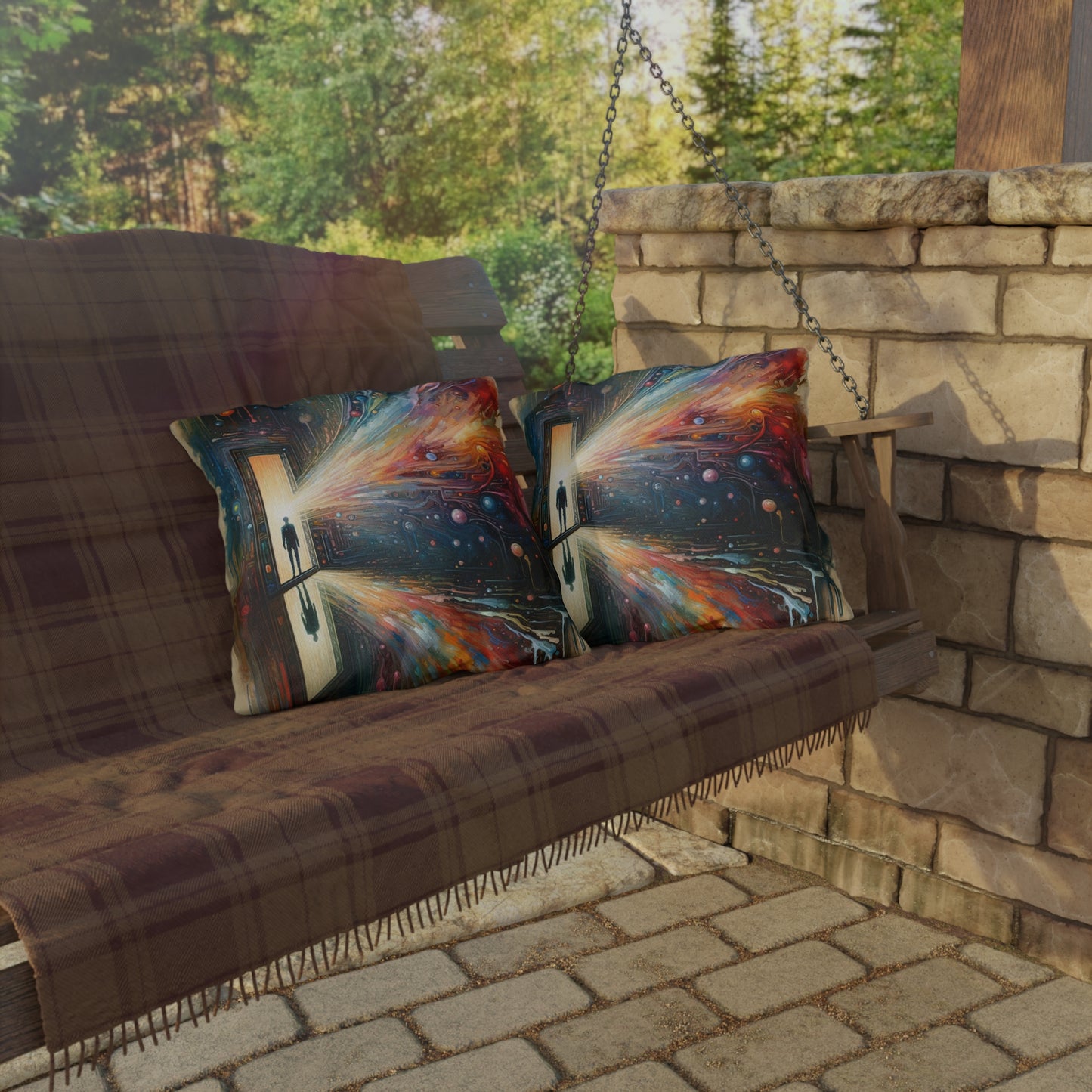Mirror Wholeness Tachism Outdoor Pillows