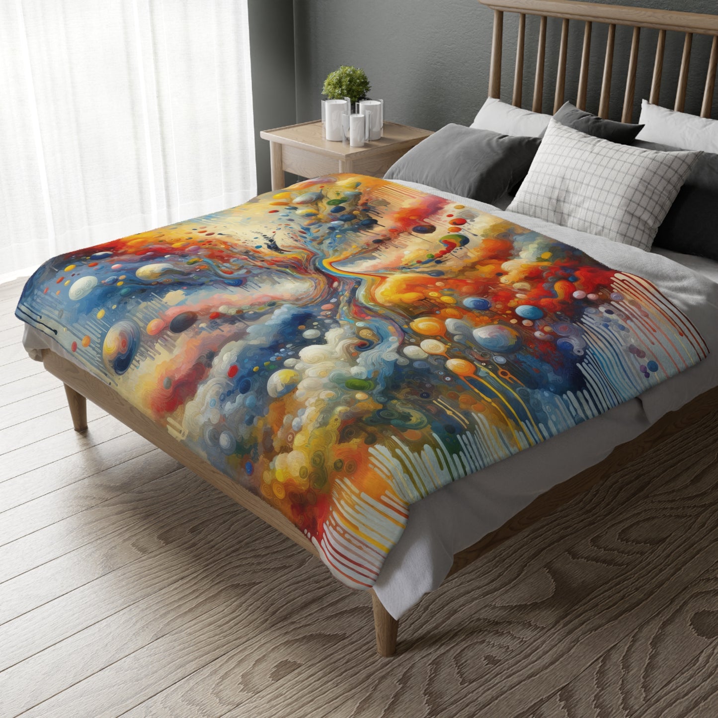 Choices Tachism Canvas Velveteen Microfiber Blanket (Two-sided print)