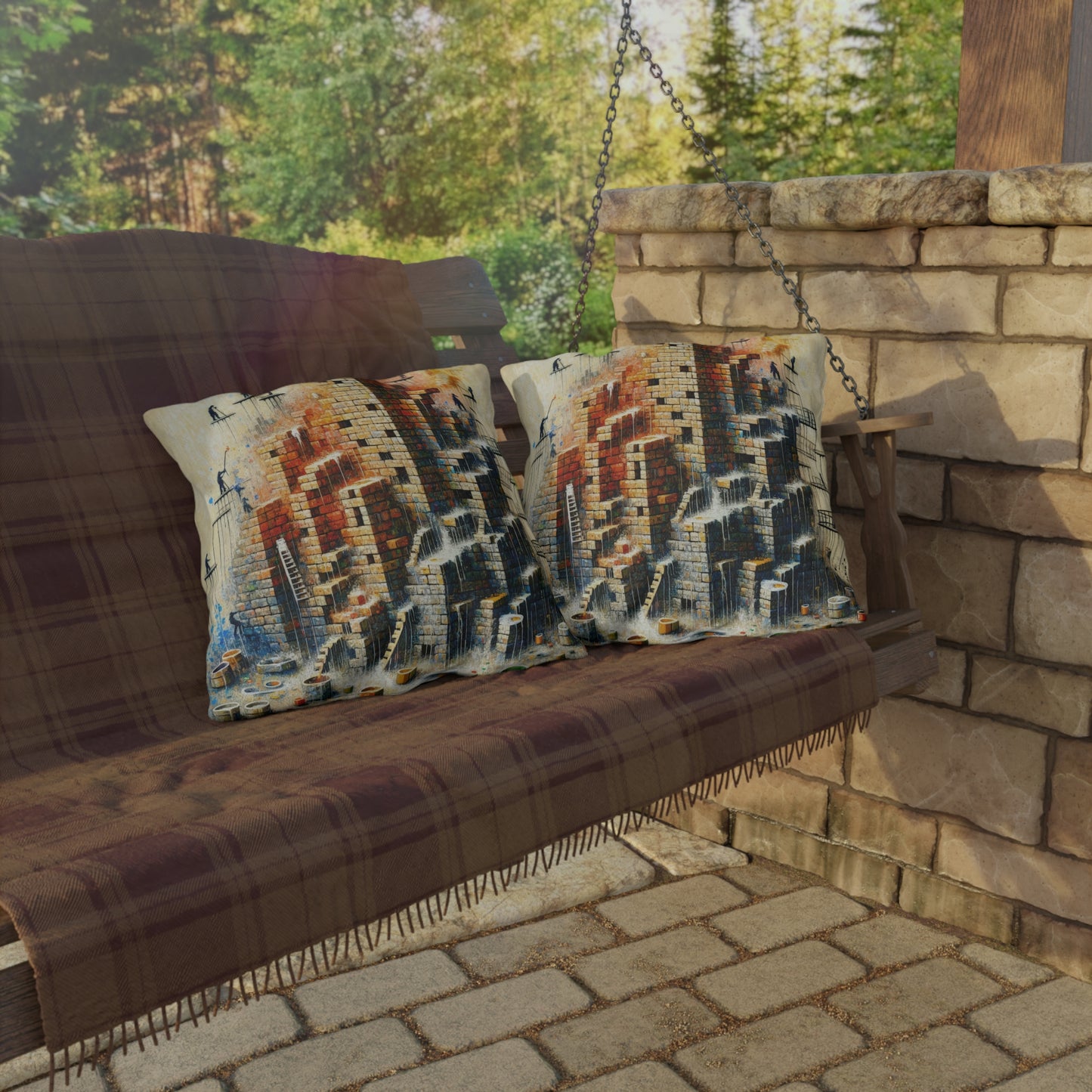 Actions Constructing Society Outdoor Pillows