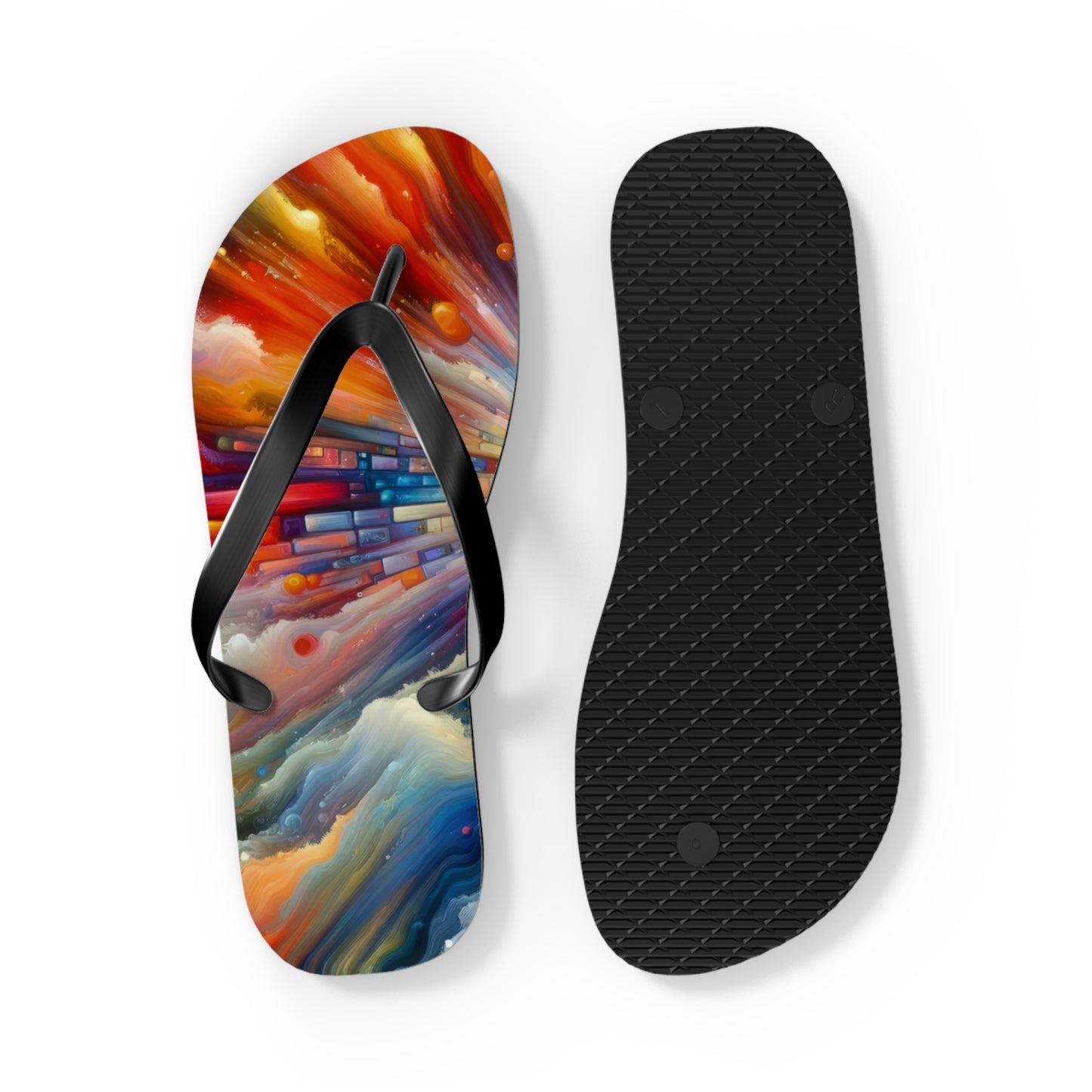 Kaleidoscopic Tachism Breath Flip Flops