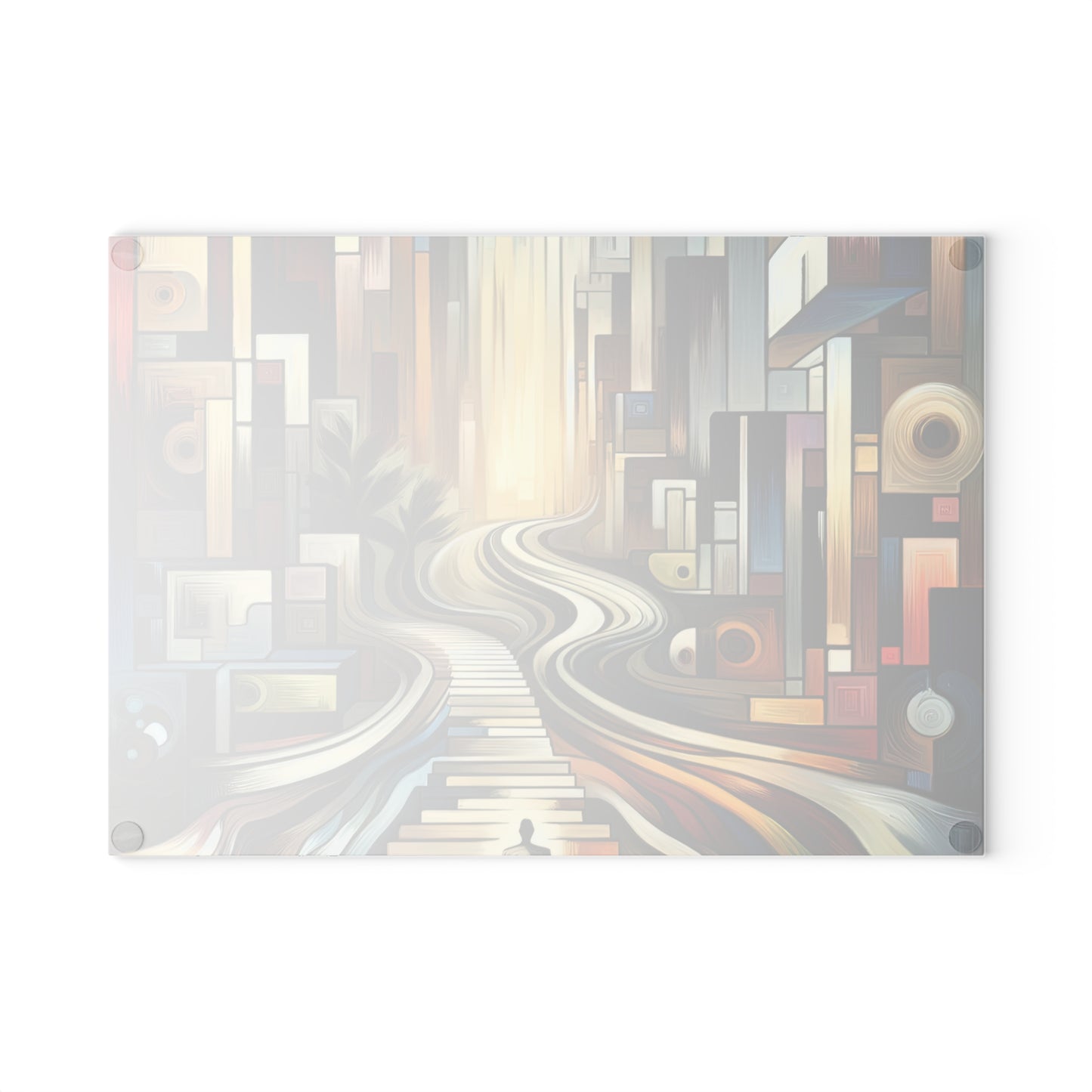 Relatable Journey Abstraction Glass Cutting Board
