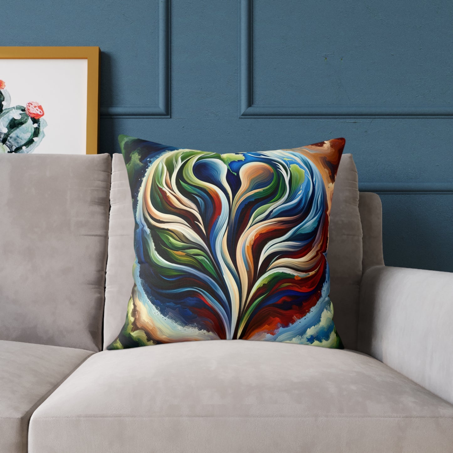 Interconnected Earth Advocates Spun Polyester Pillow