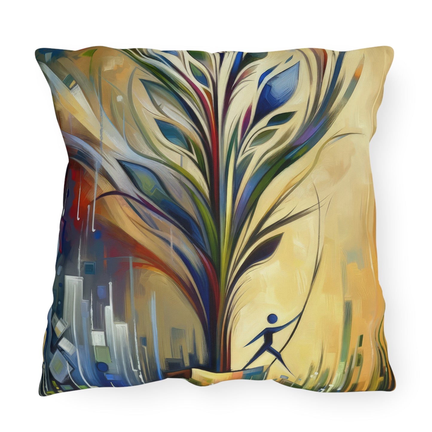 Pruning Distraction Tachism Outdoor Pillows