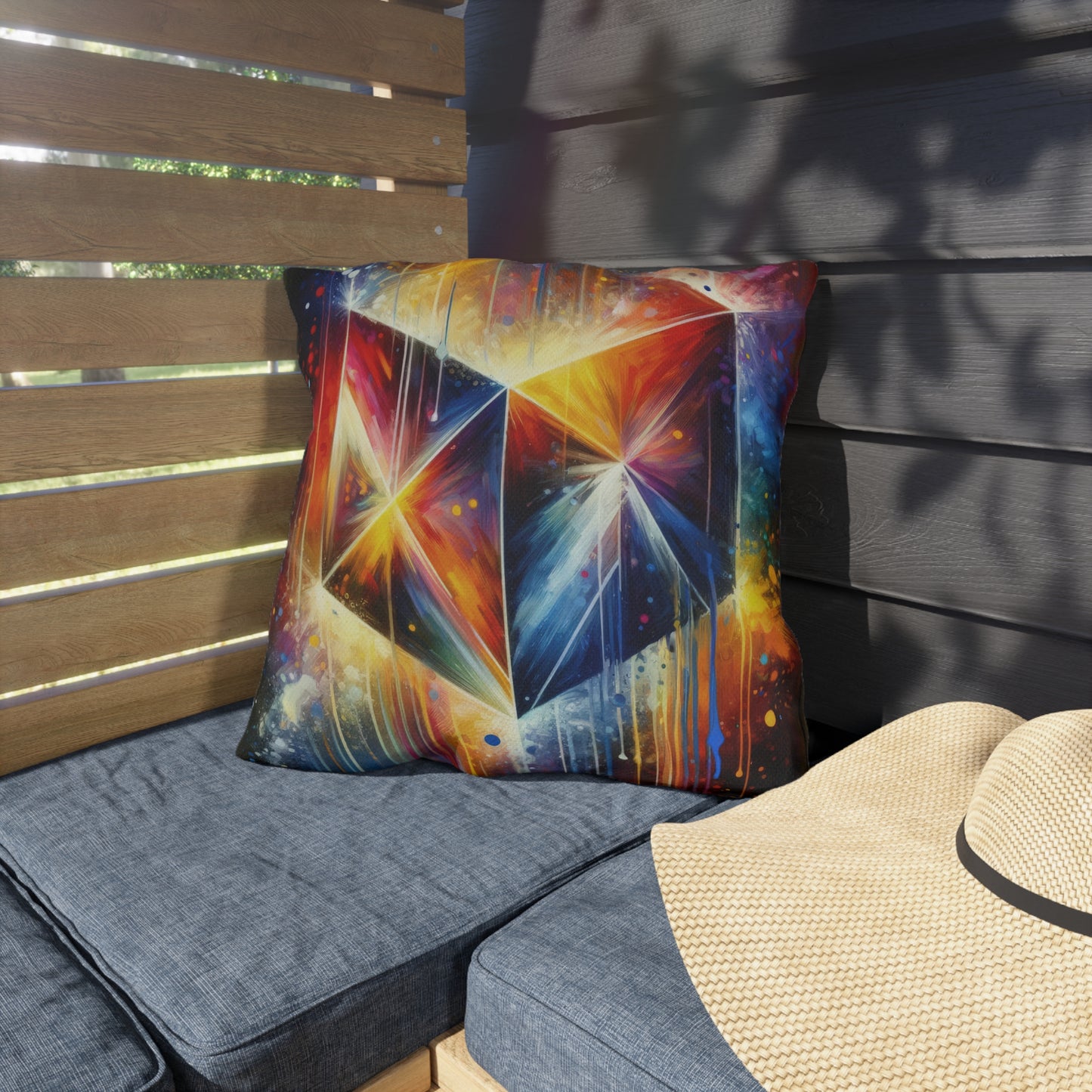 Prismatic Light Spectrum Outdoor Pillows