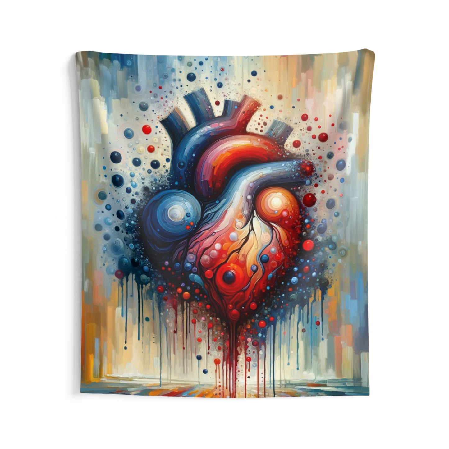 Empathetic Heart Expression Indoor Wall Tapestries