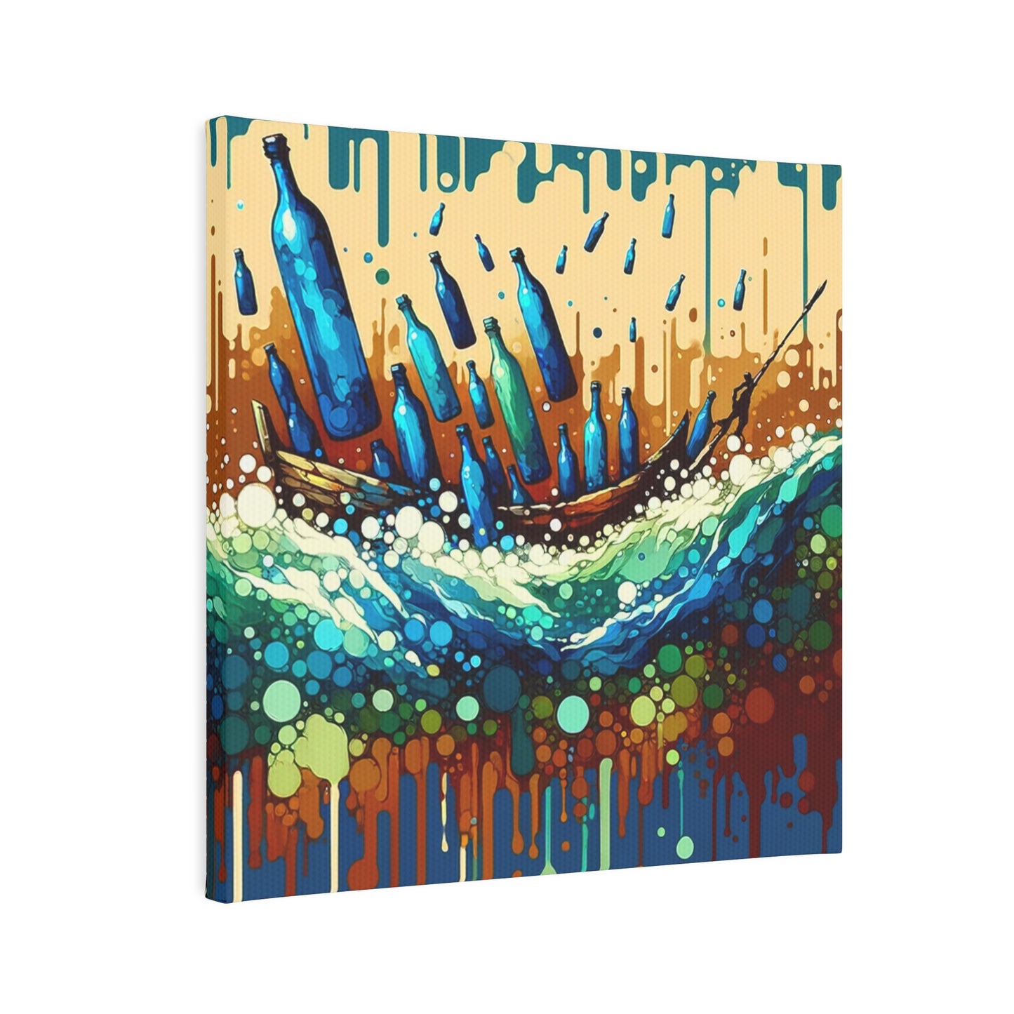 Oceanic Bottle Rescue Canvas Photo Tile