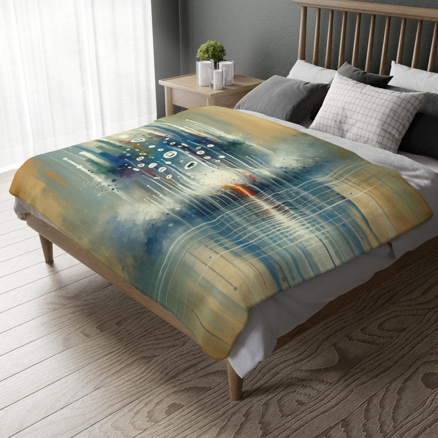 Tachism Digital Escape Velveteen Microfiber Blanket (Two-sided print)