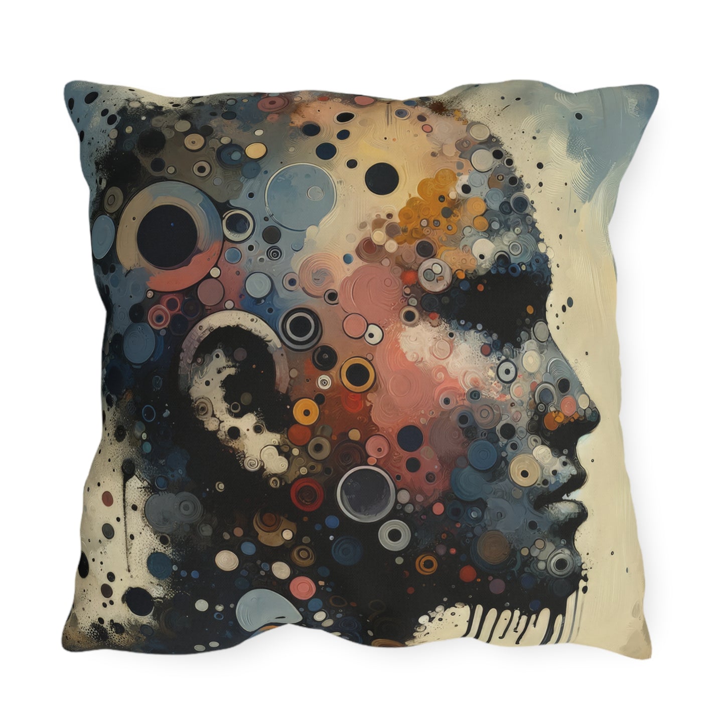 Reflective Tachism Contemplation Outdoor Pillows