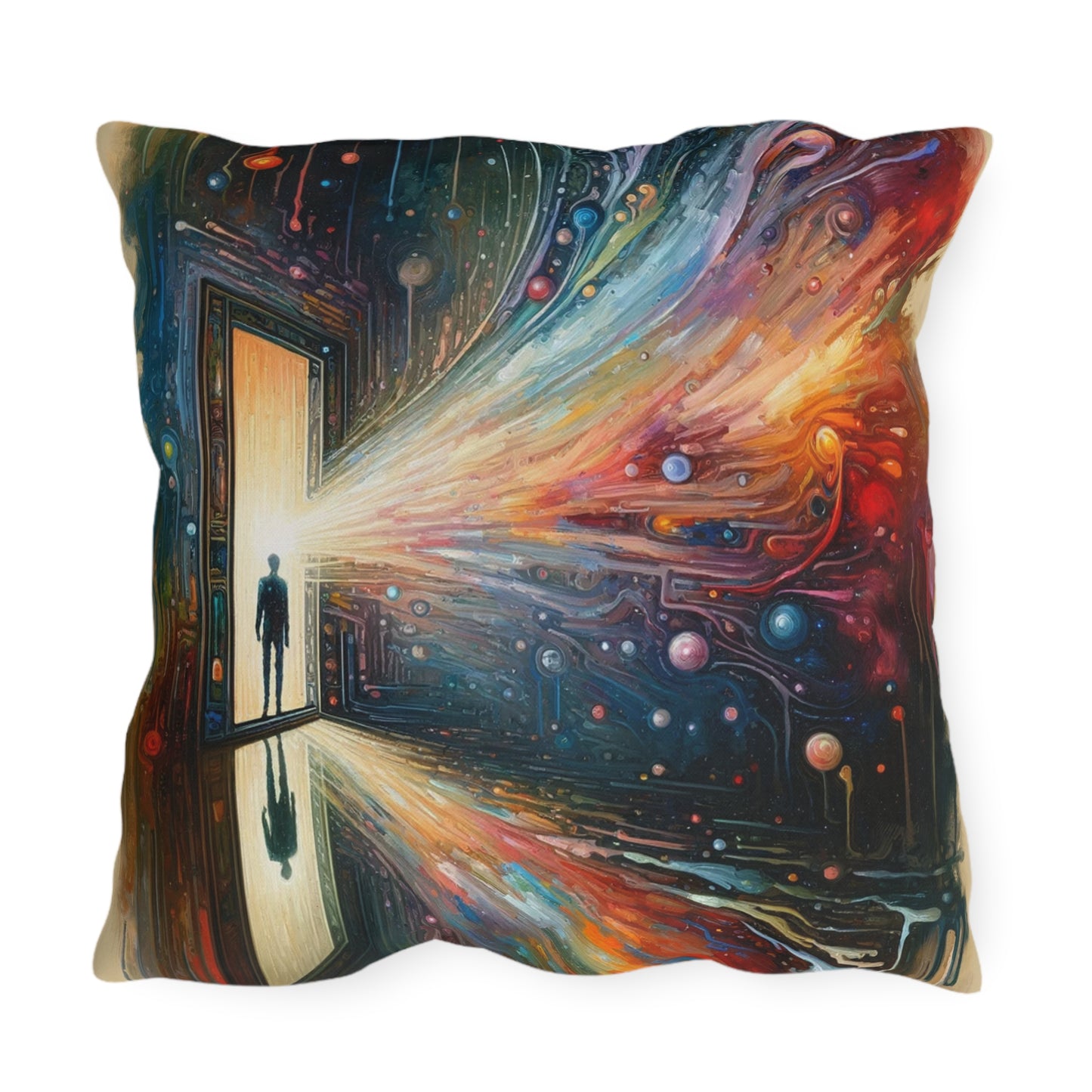 Mirror Wholeness Tachism Outdoor Pillows